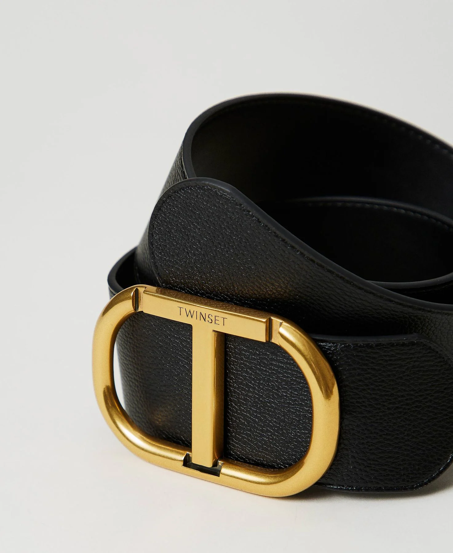 TWINSET Cintura Donna OVAL T BUCKLE BELT 242TA4680 00006 Nero - Image 3