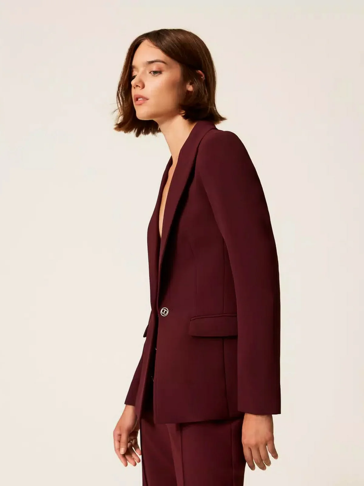 TWINSET Giacca Donna CREPE SUIT 252TP2590 05609 WINETASTING - Image 4