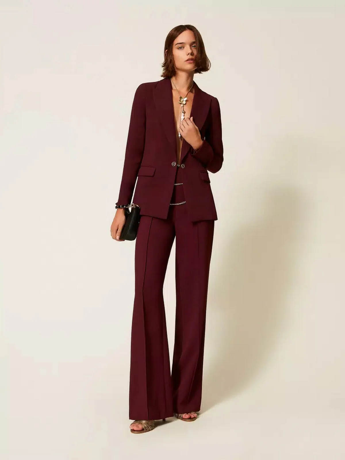 TWINSET Giacca Donna CREPE SUIT 252TP2590 05609 WINETASTING - Image 5