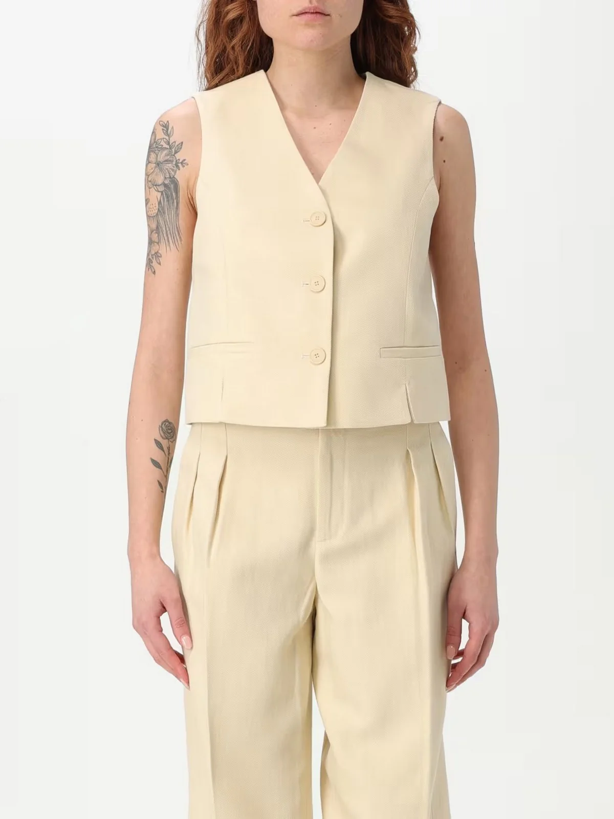 TWINSET Gilet Donna  251TP2761 12140 DELICATE BEIGE - Image 3