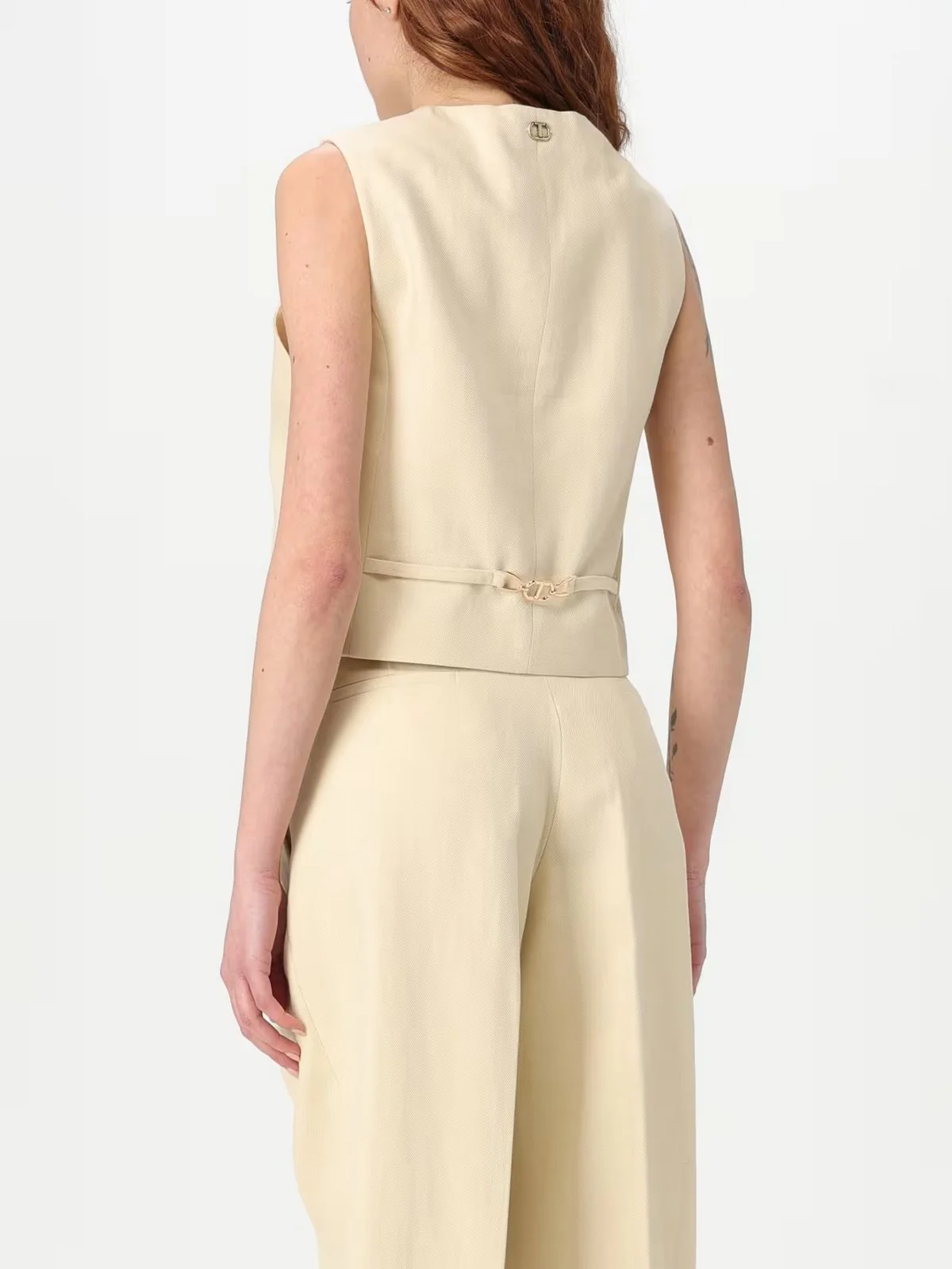 TWINSET Gilet Donna  251TP2761 12140 DELICATE BEIGE - Image 5