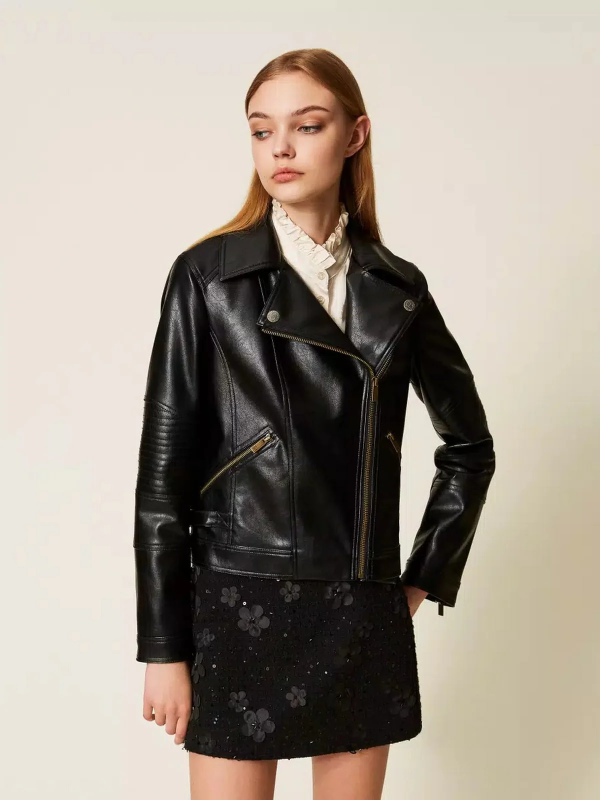 TWINSET Giubbino Donna BIKER 252TP2710 00006 Nero - Image 3