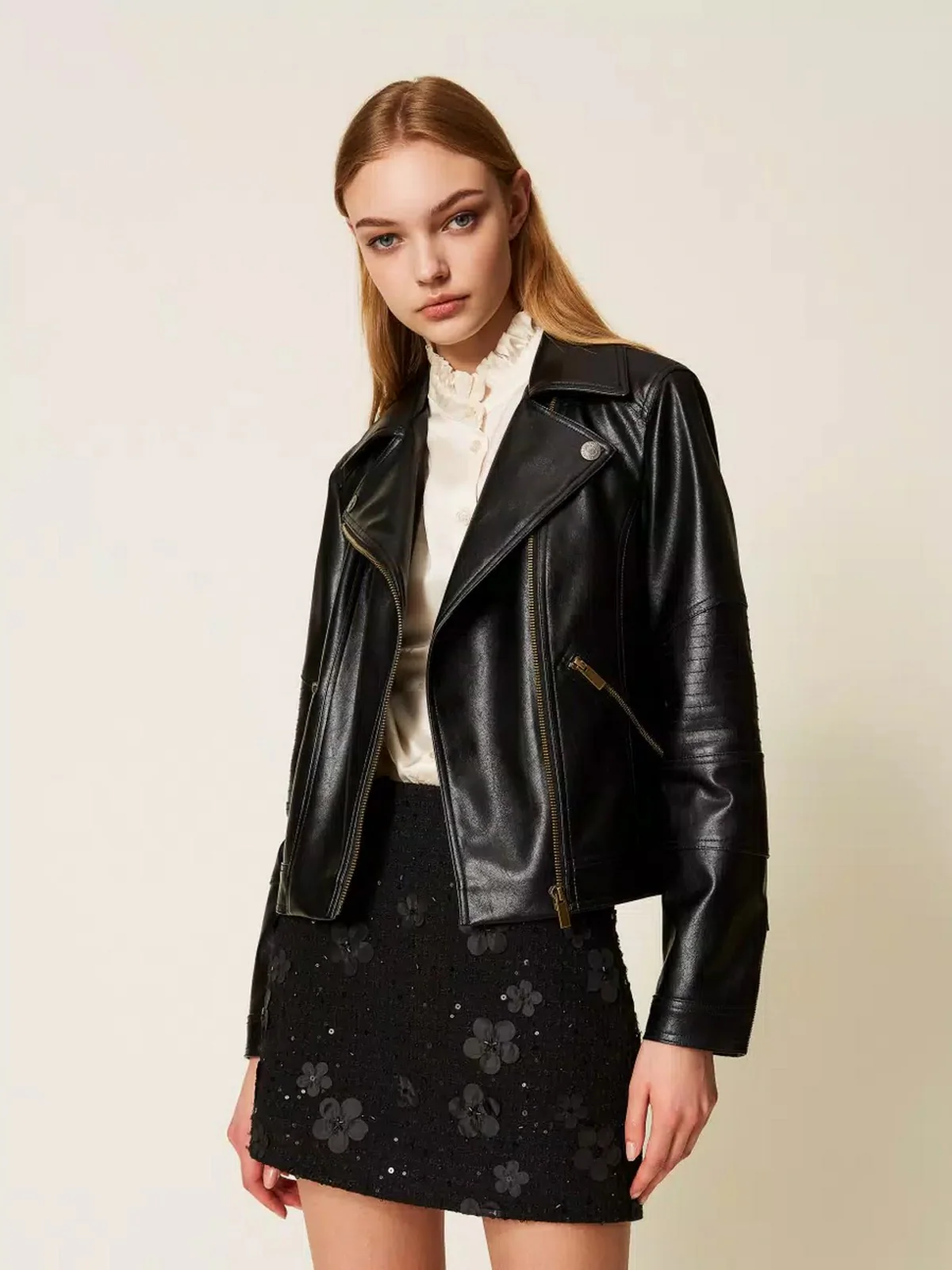 TWINSET Giubbino Donna BIKER 252TP2710 00006 Nero - Image 7