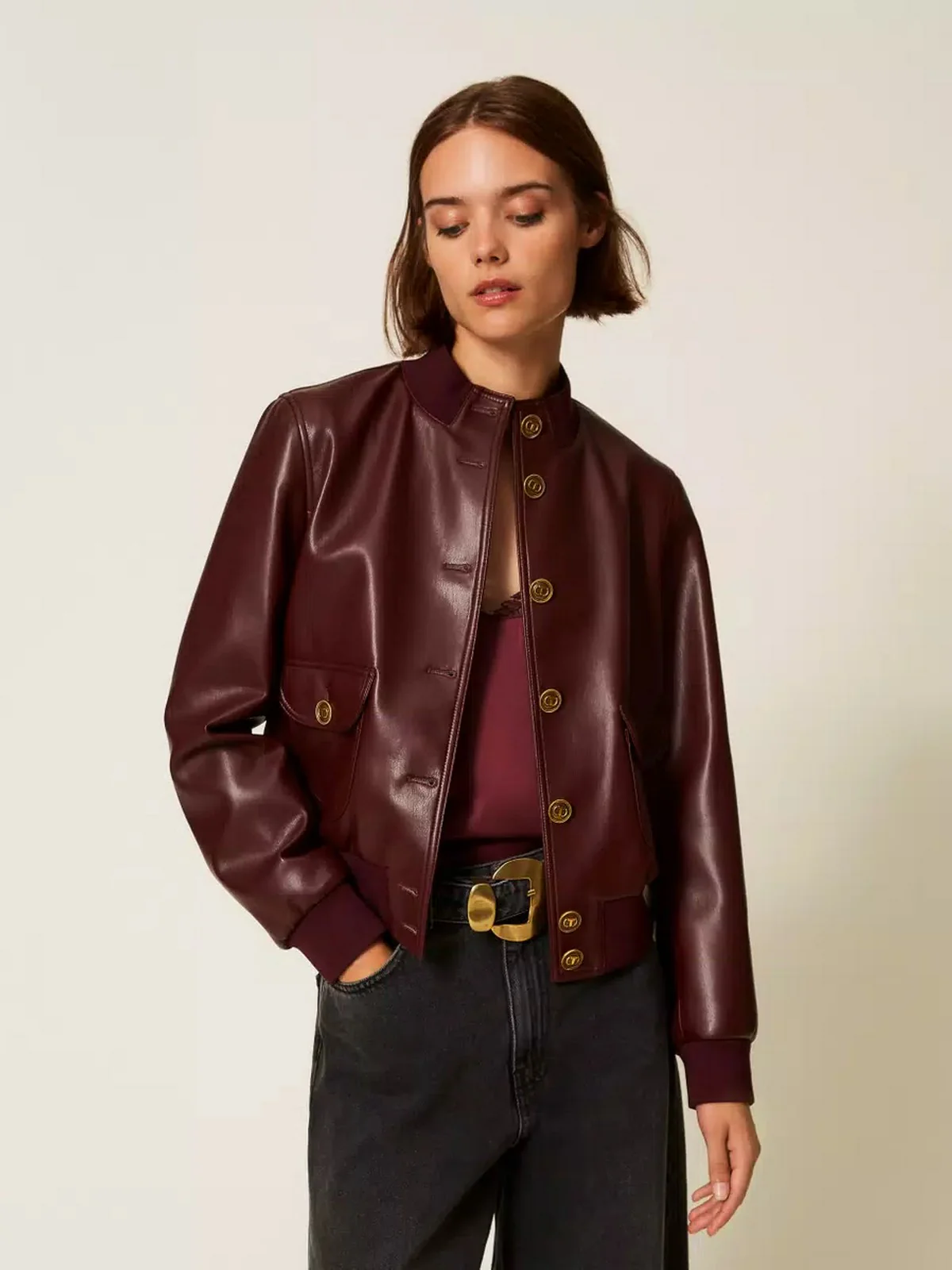 TWINSET Giubbino Donna SOFT COATED 252TP2232 05609 WINETASTING - Image 7