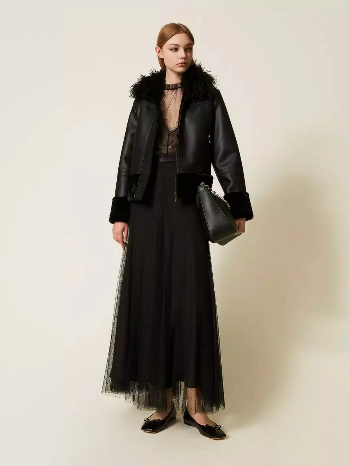 TWINSET Giubbino Donna WARM AND SOFT 252TP2410 00006 Nero - Image 2