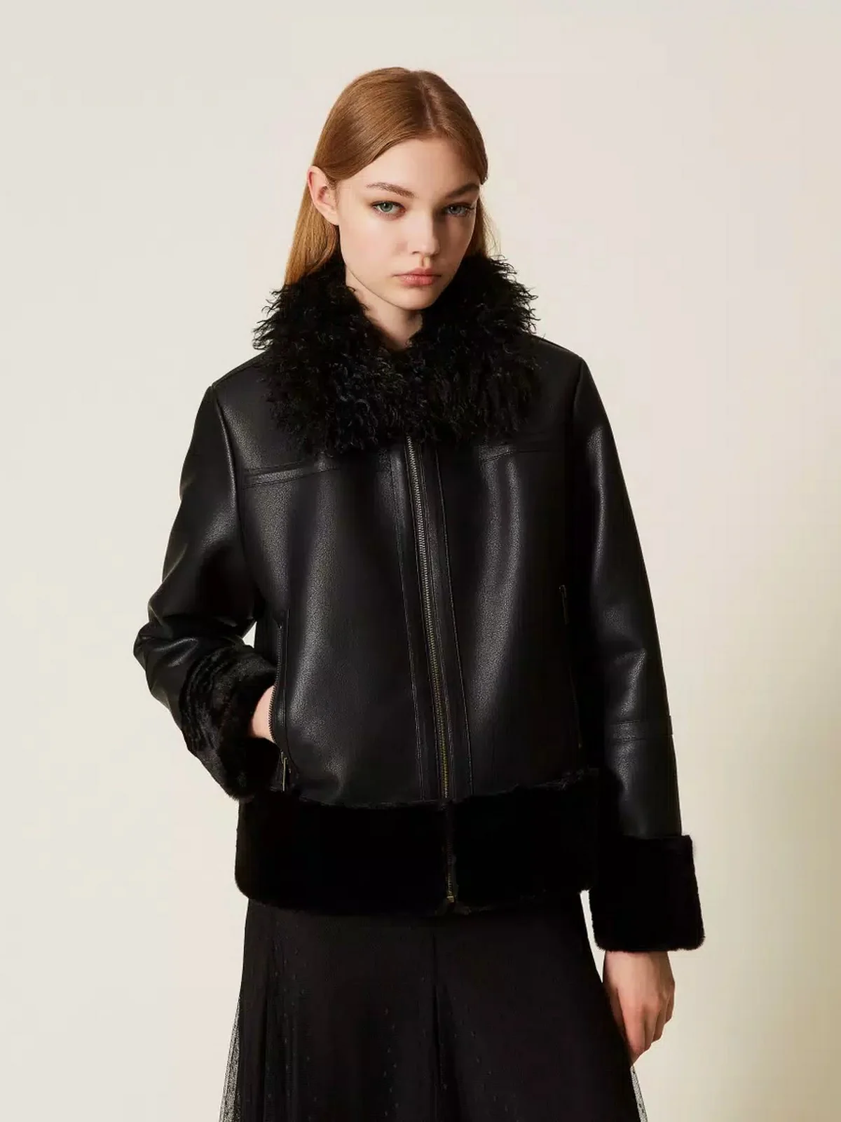 TWINSET Giubbino Donna WARM AND SOFT 252TP2410 00006 Nero - Image 6