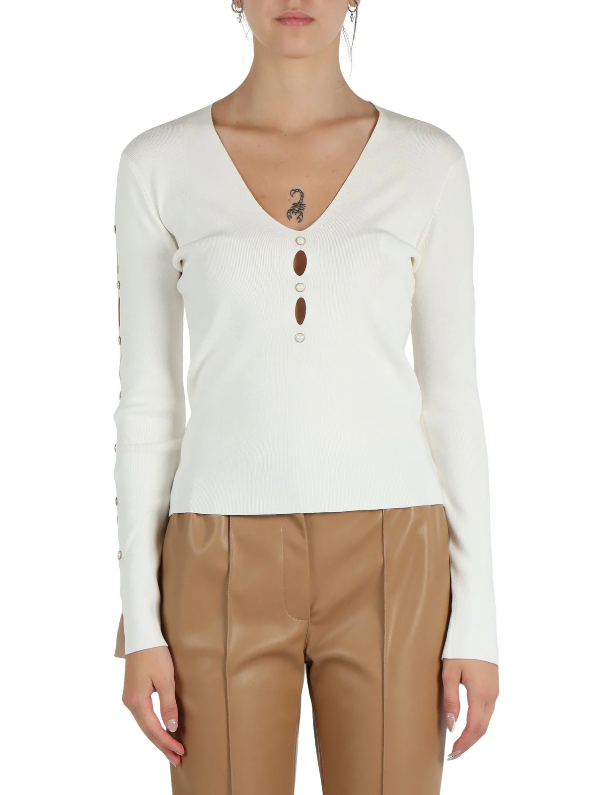 TWINSET Maglia Donna  242TP3312 00282 Bianco - Image 4