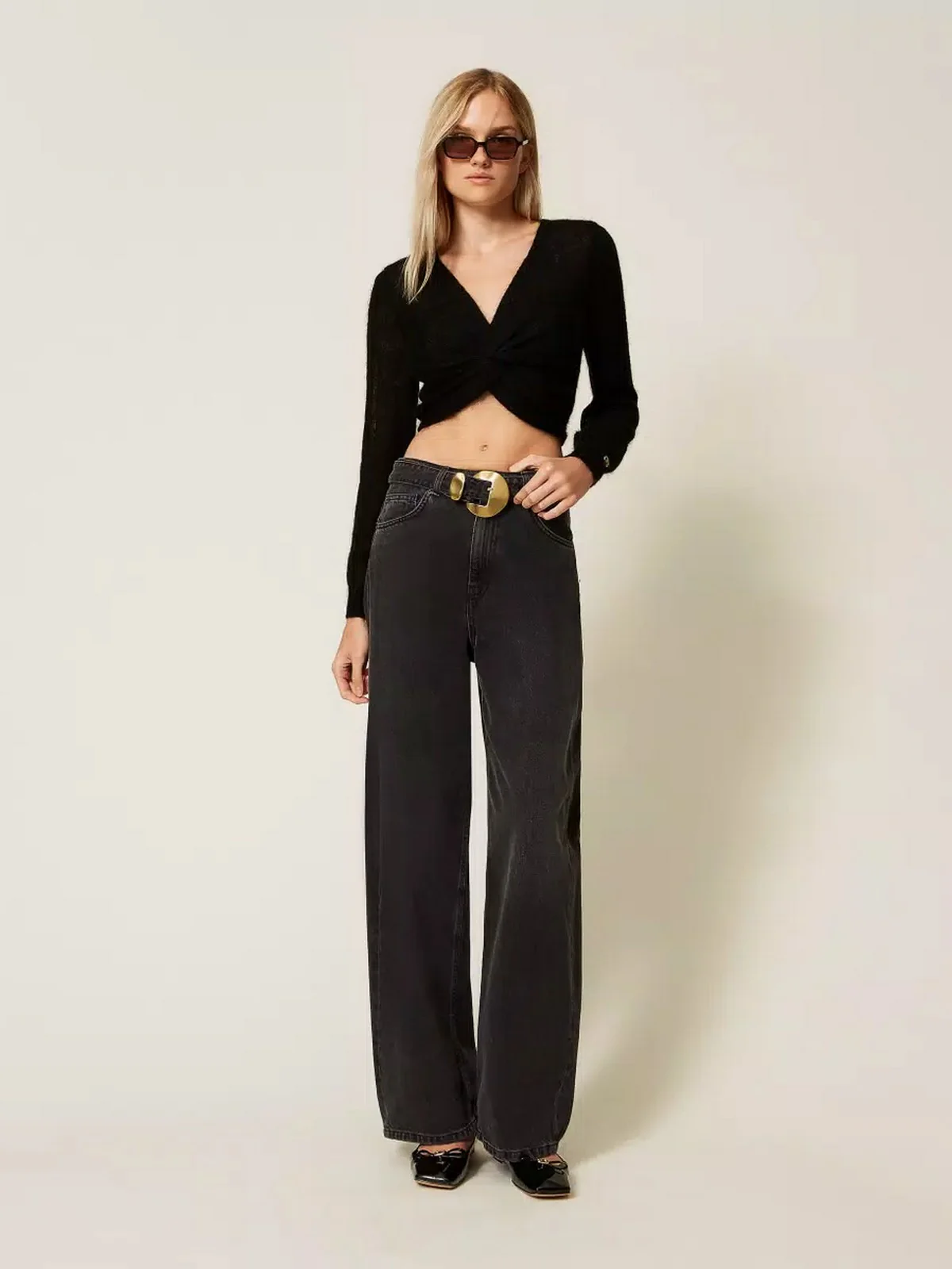TWINSET Maglia Donna LIGHT MIX MOHAIR STITCHES 252TP3525 00006 Nero - Image 2