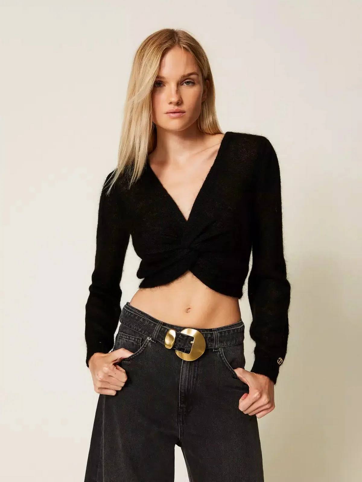 TWINSET Maglia Donna LIGHT MIX MOHAIR STITCHES 252TP3525 00006 Nero - Image 8