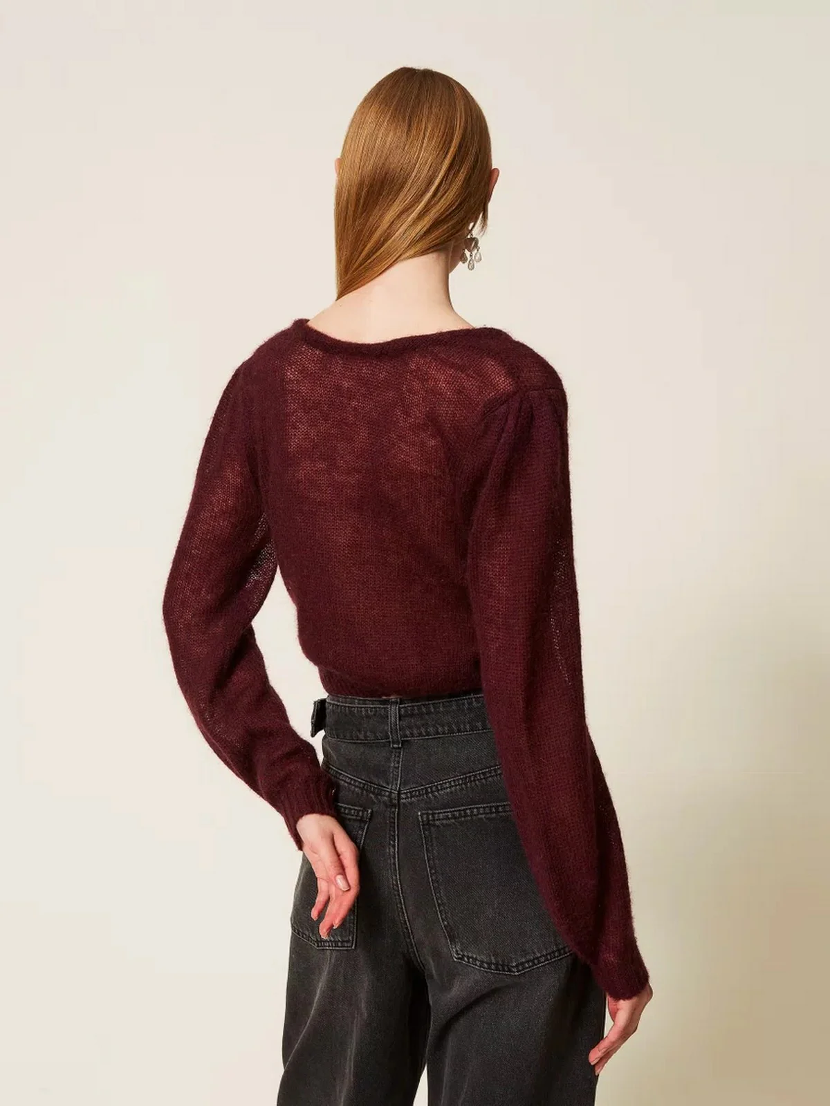 TWINSET Maglia Donna LIGHT MIX MOHAIR STITCHES 252TP3525 05609 WINETASTING - Image 6