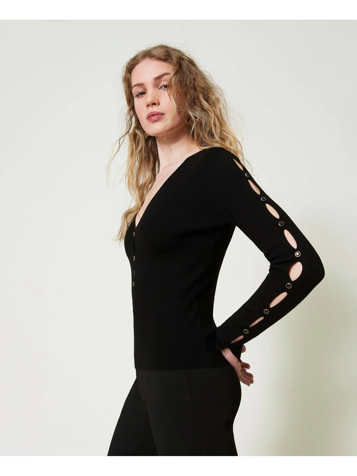TWINSET Maglione Donna  242TP3312 00006 Nero - Image 4