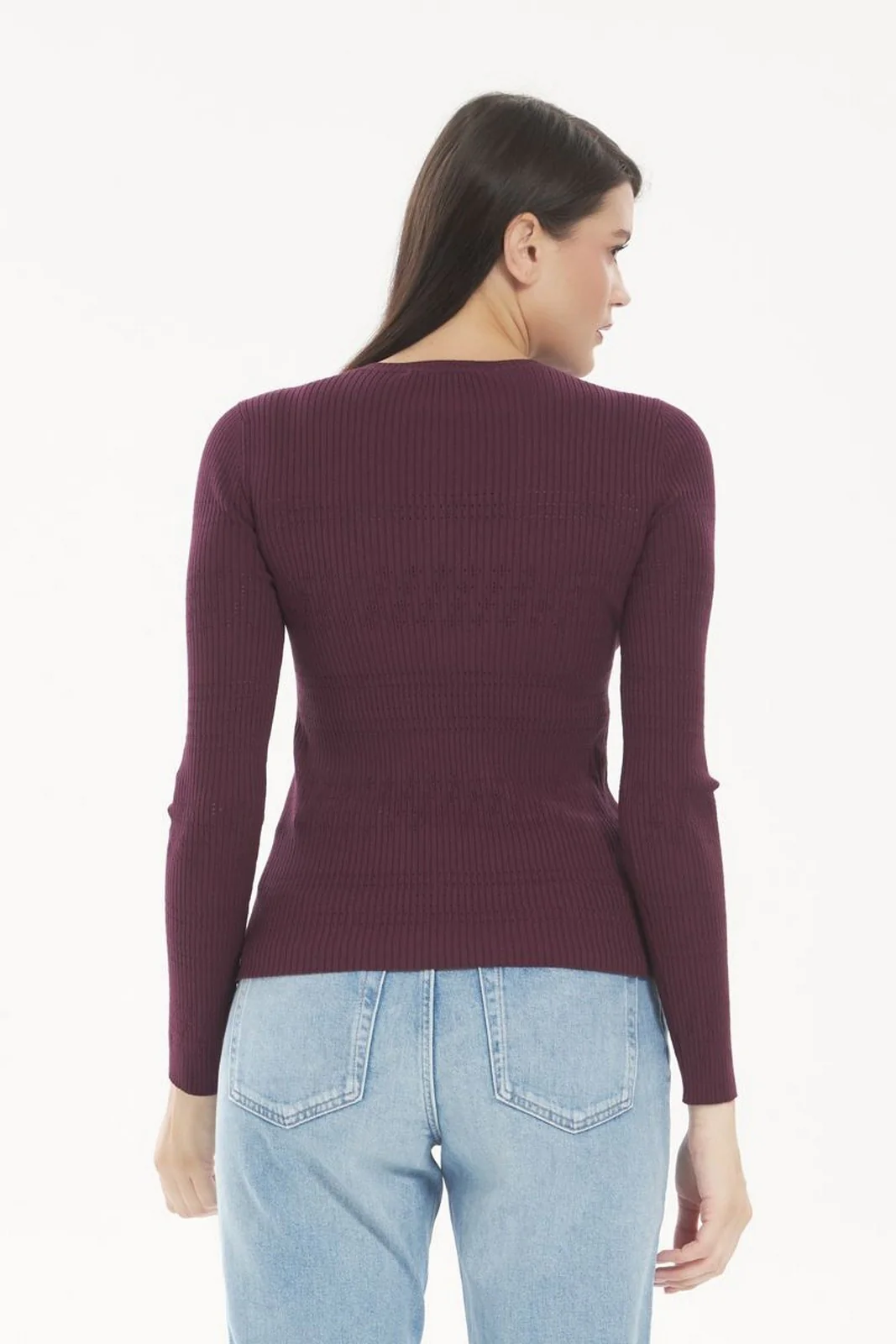 TWINSET Maglione Donna VISCOSE STRETCH TWINSET POINTELLE 252TP3241 05609 WINETASTING - Image 5