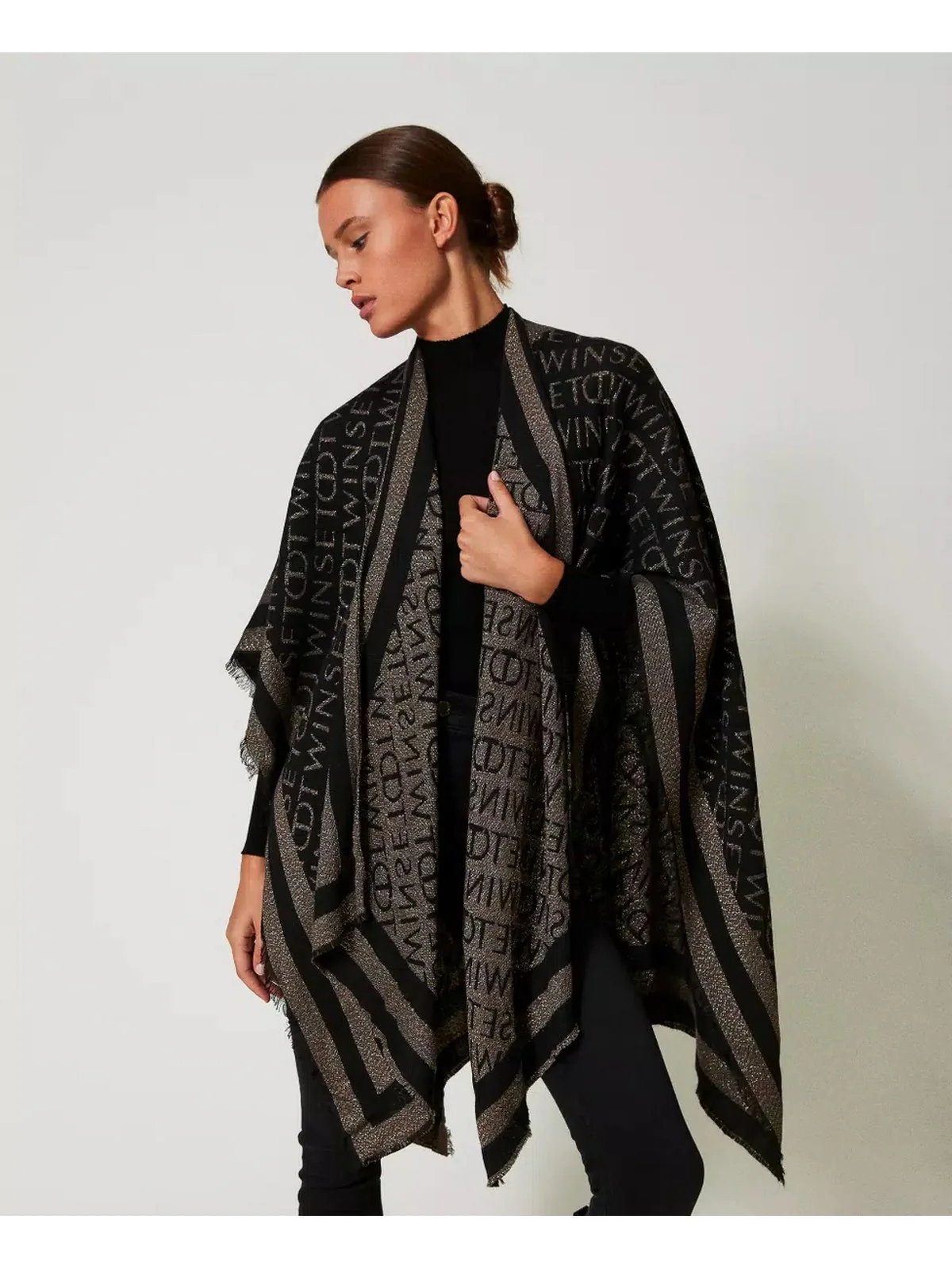 TWINSET Mantella Donna 242TO504A 00006 Nero - Image 2