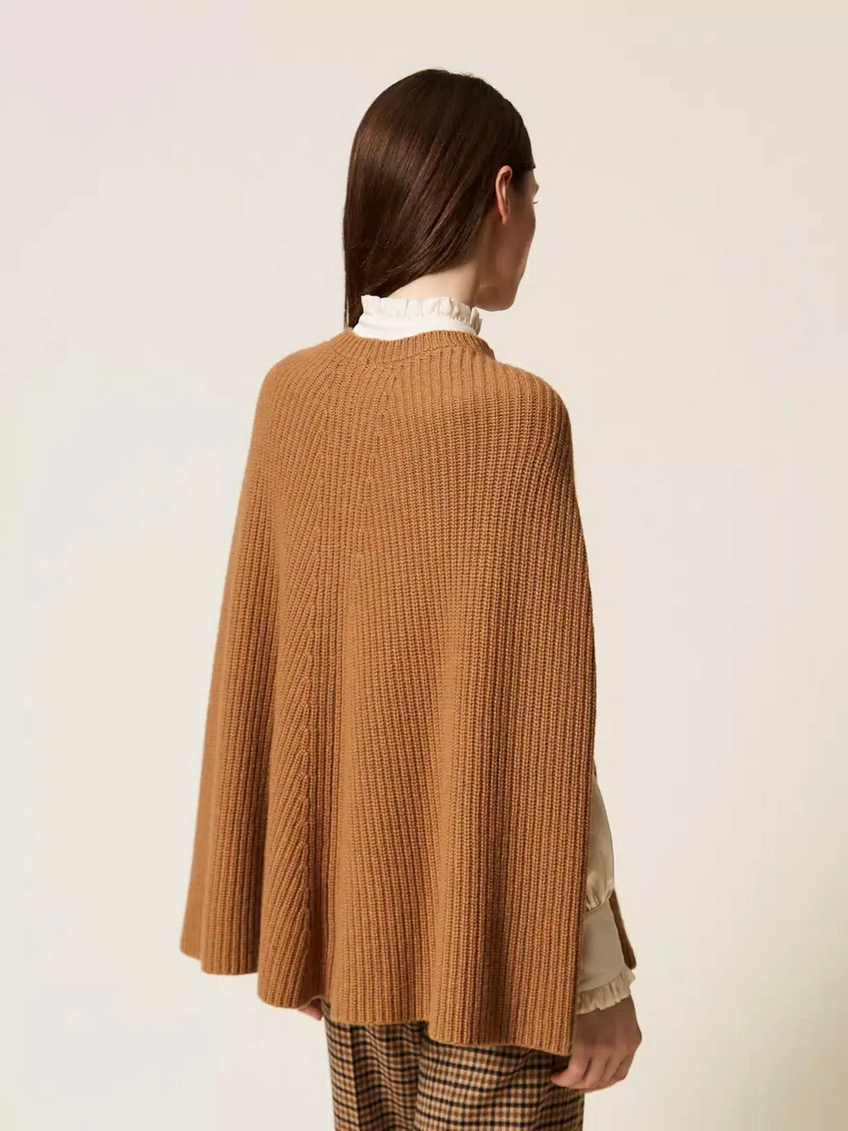TWINSET Mantella Donna MIX MERINOS WOOL SHAPES 252TT3421 12538 ALPACA - Image 3