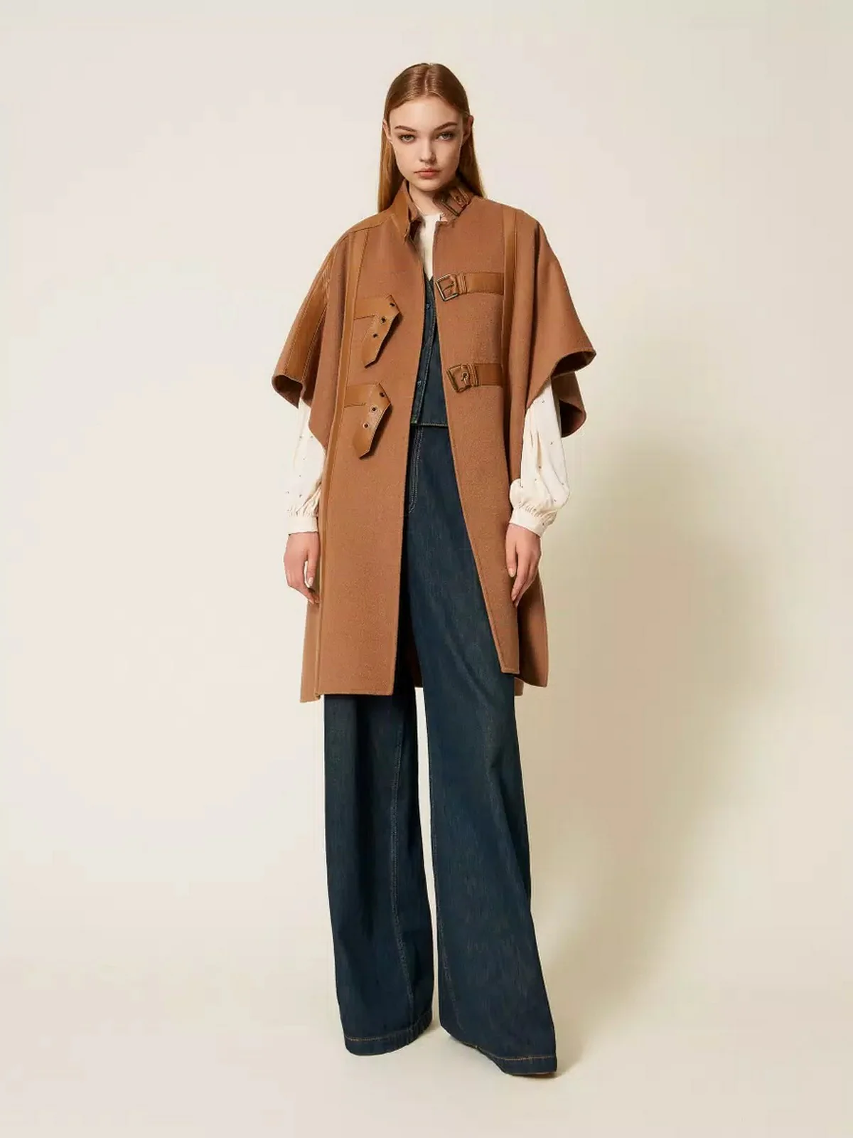 TWINSET Mantella Donna PANNO DOUBLE 252TP2073 11754 SANDY BROWN - Image 2