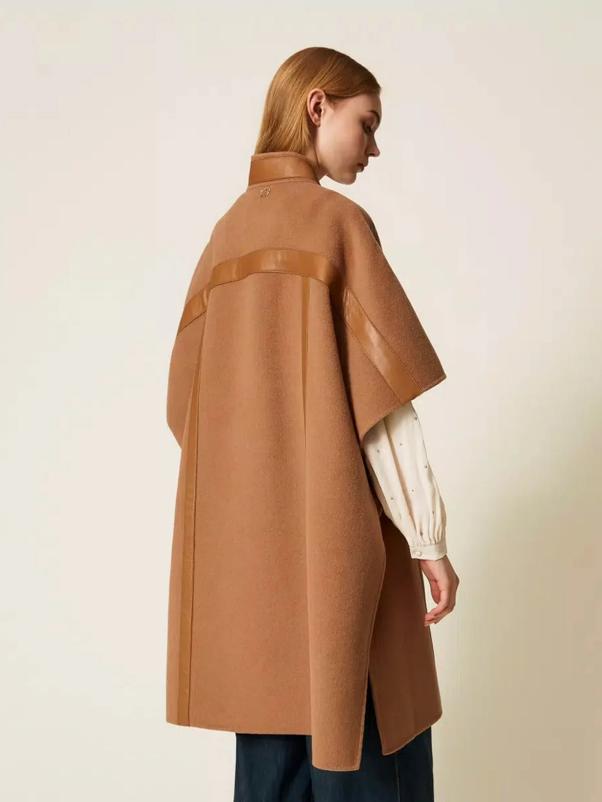 TWINSET Mantella Donna PANNO DOUBLE 252TP2073 11754 SANDY BROWN - Image 4