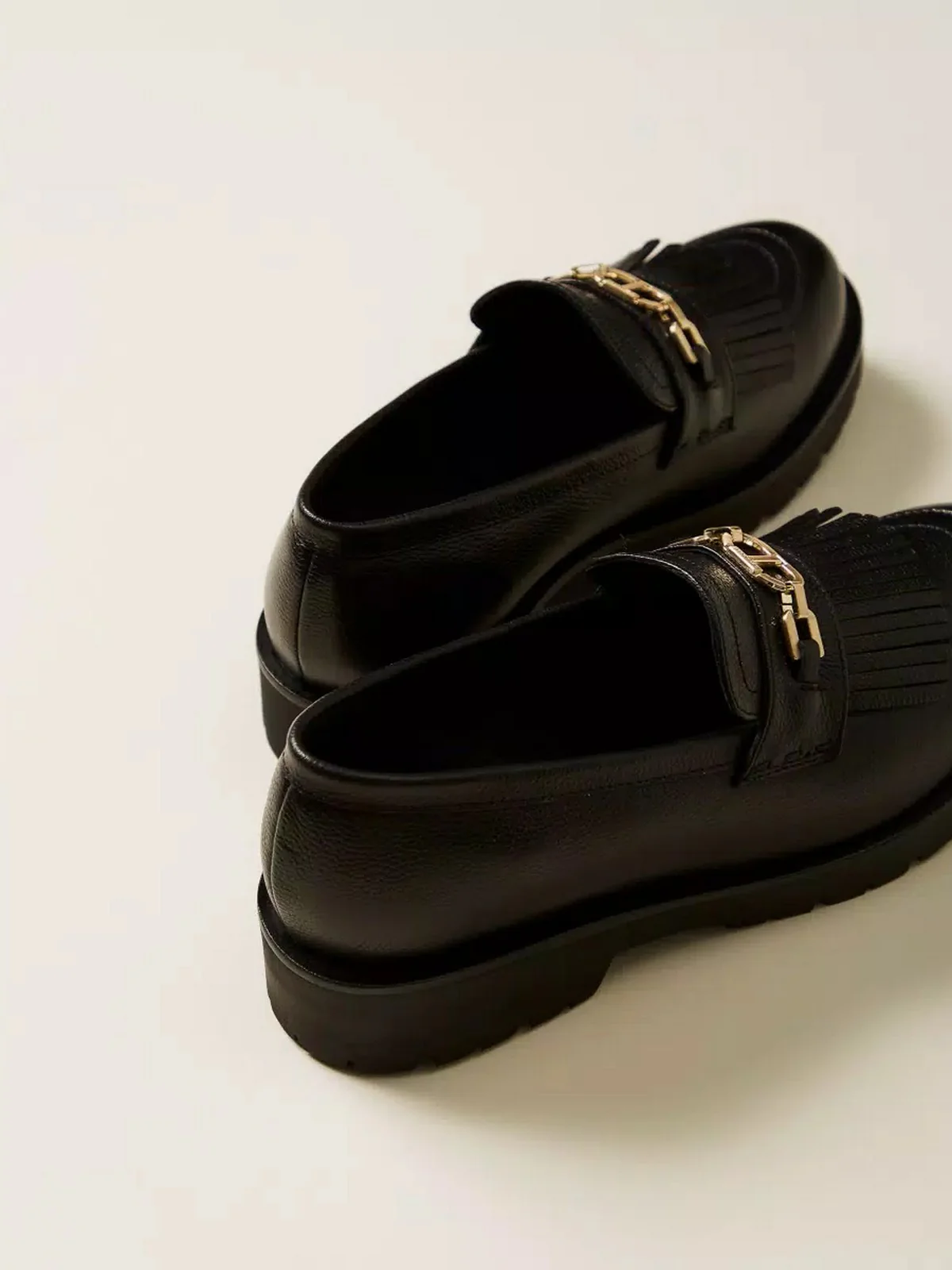 TWINSET Mocassino Donna CHAIN OVAL T 252TCP152 00006 Nero - Image 3
