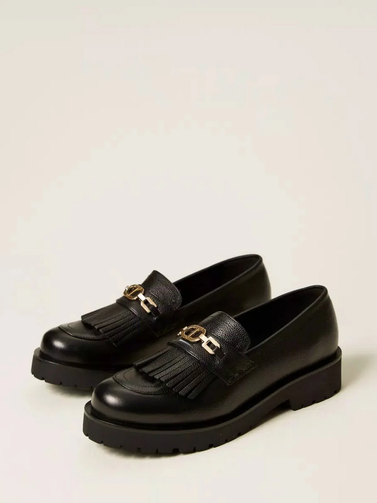 TWINSET Mocassino Donna CHAIN OVAL T 252TCP152 00006 Nero - Image 4