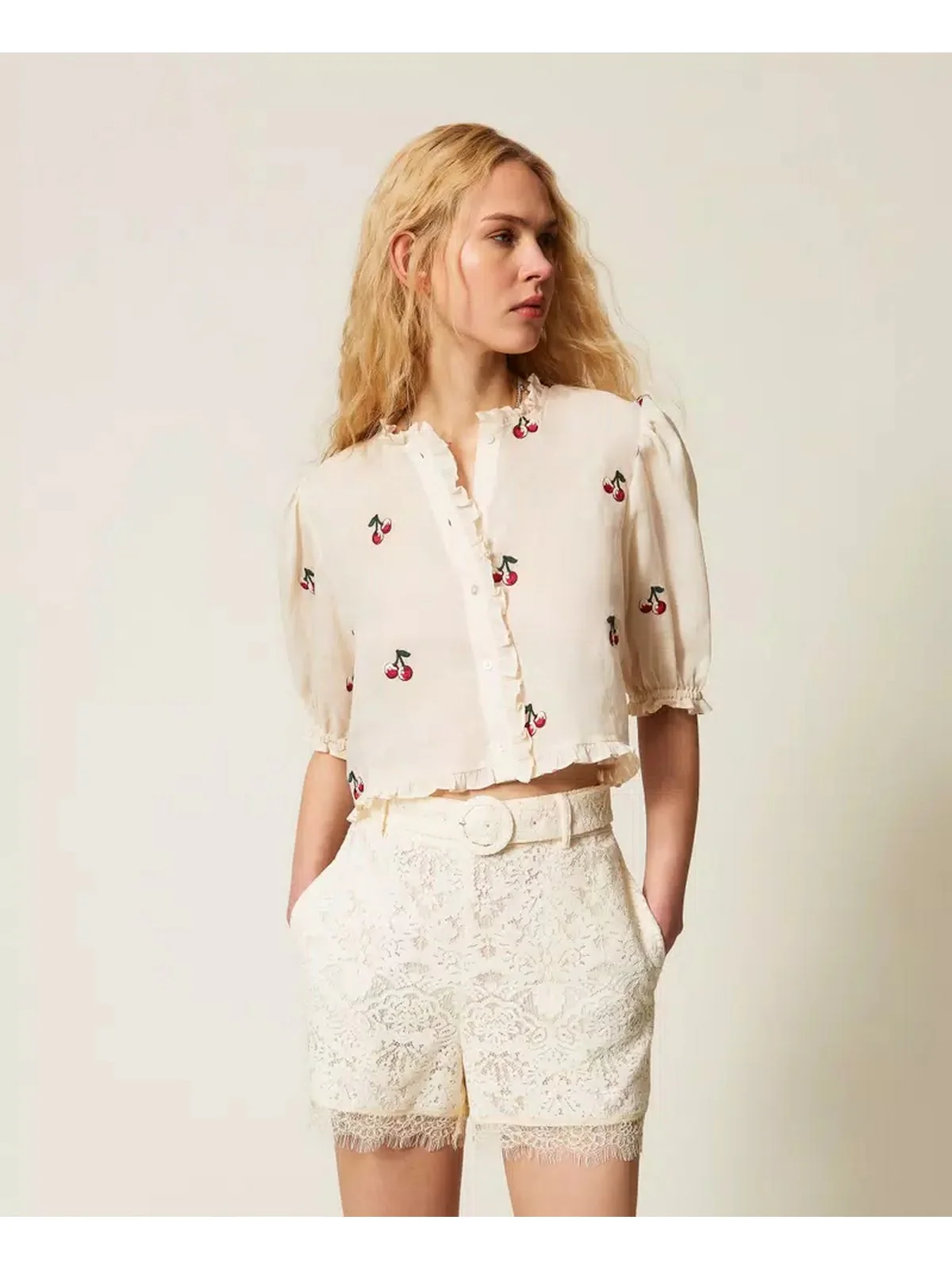 TWINSET Pantaloncino Donna  261TT2312 00059 MADREPERLA - Image 5