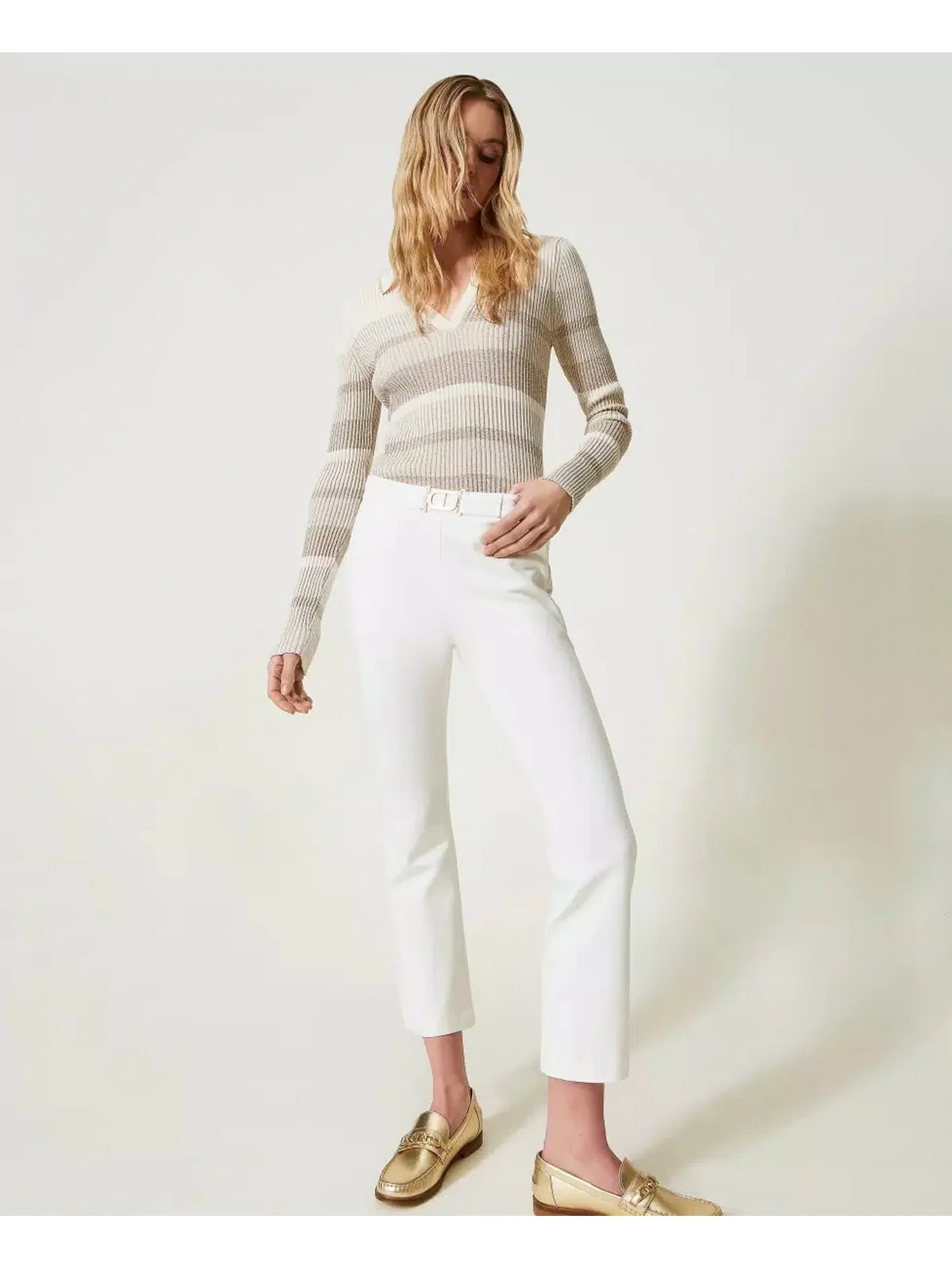 TWINSET Pantalone Donna  241TP2274 00282 Bianco - Image 2