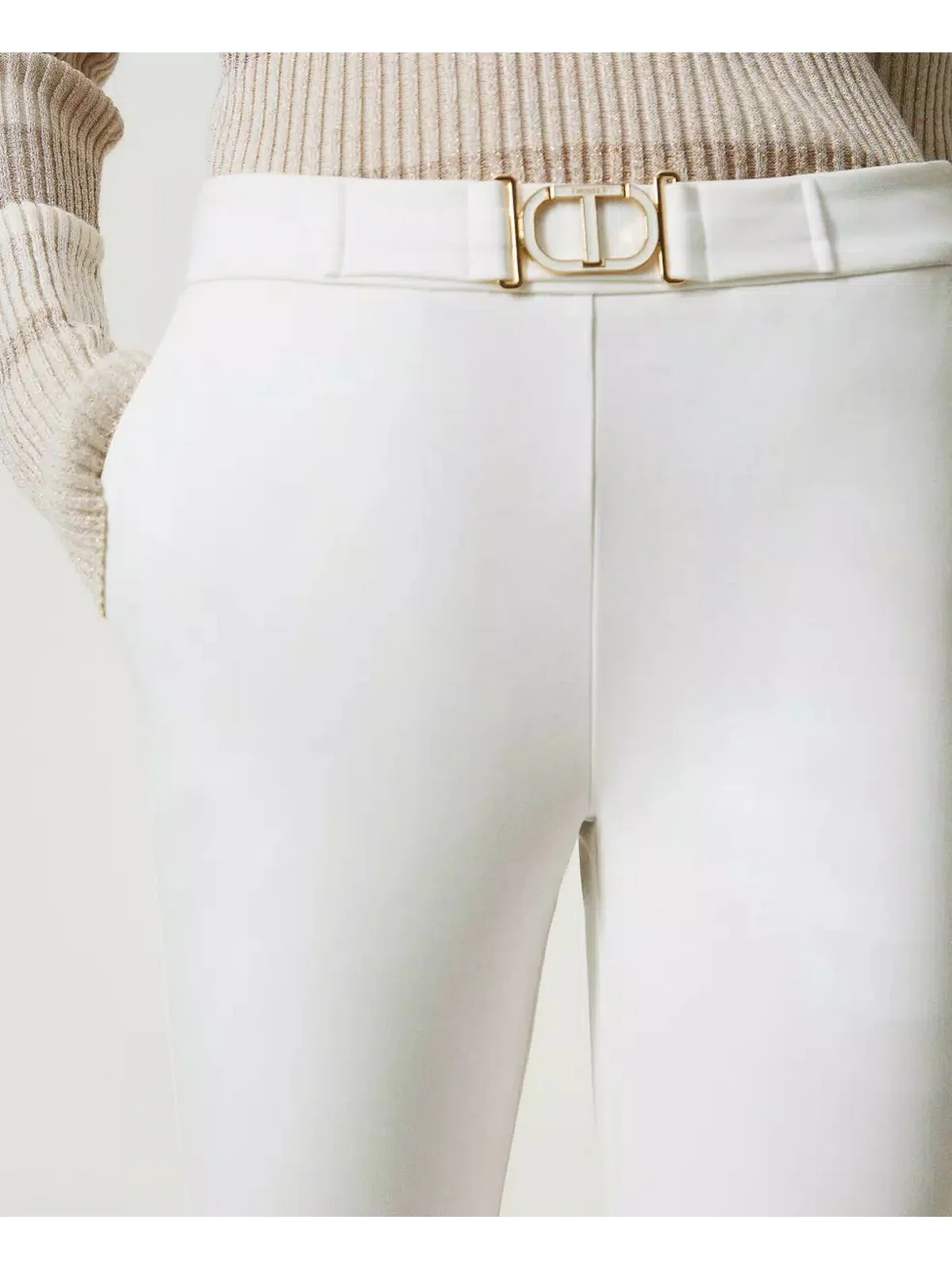 TWINSET Pantalone Donna  241TP2274 00282 Bianco - Image 5