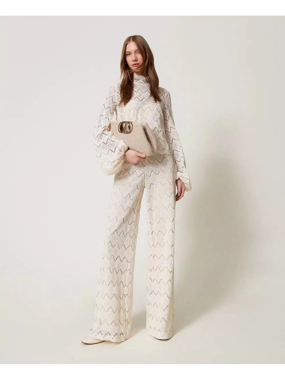 TWINSET Pantalone Donna  251TP2409 12140 Beige - Image 2