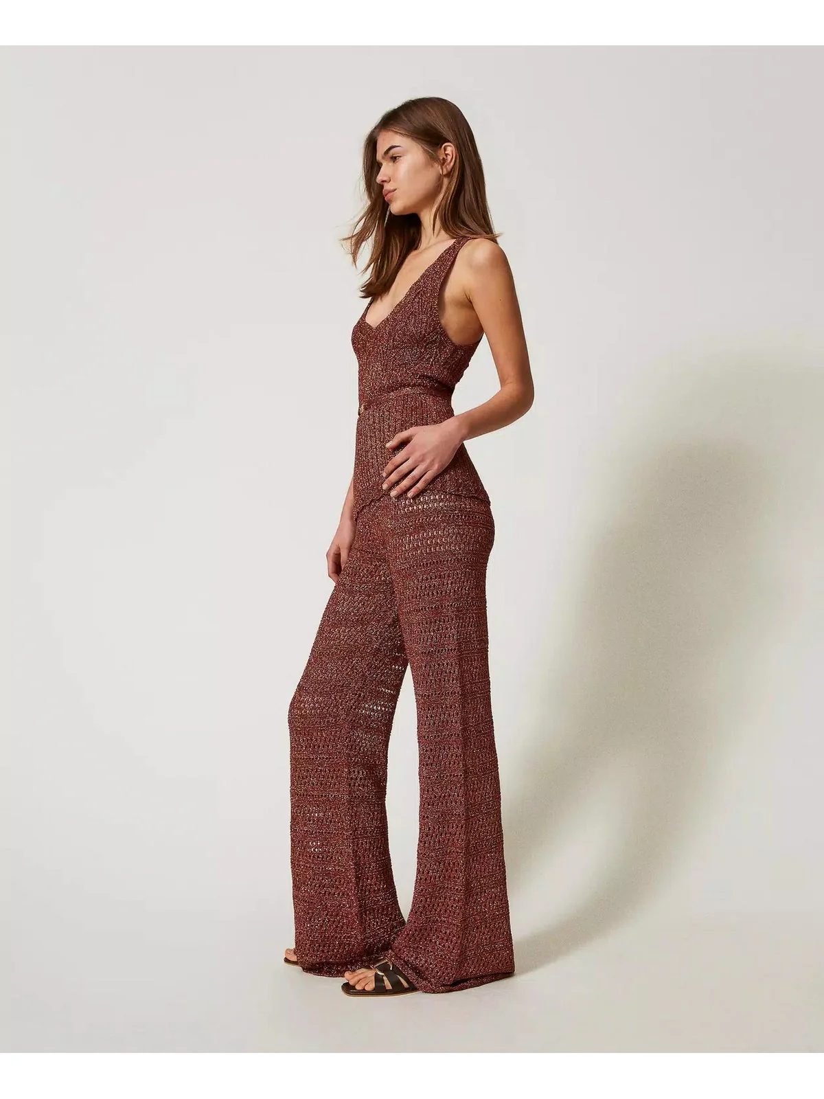 TWINSET Pantalone Donna  251TT3196 12450 Marrone - Image 3