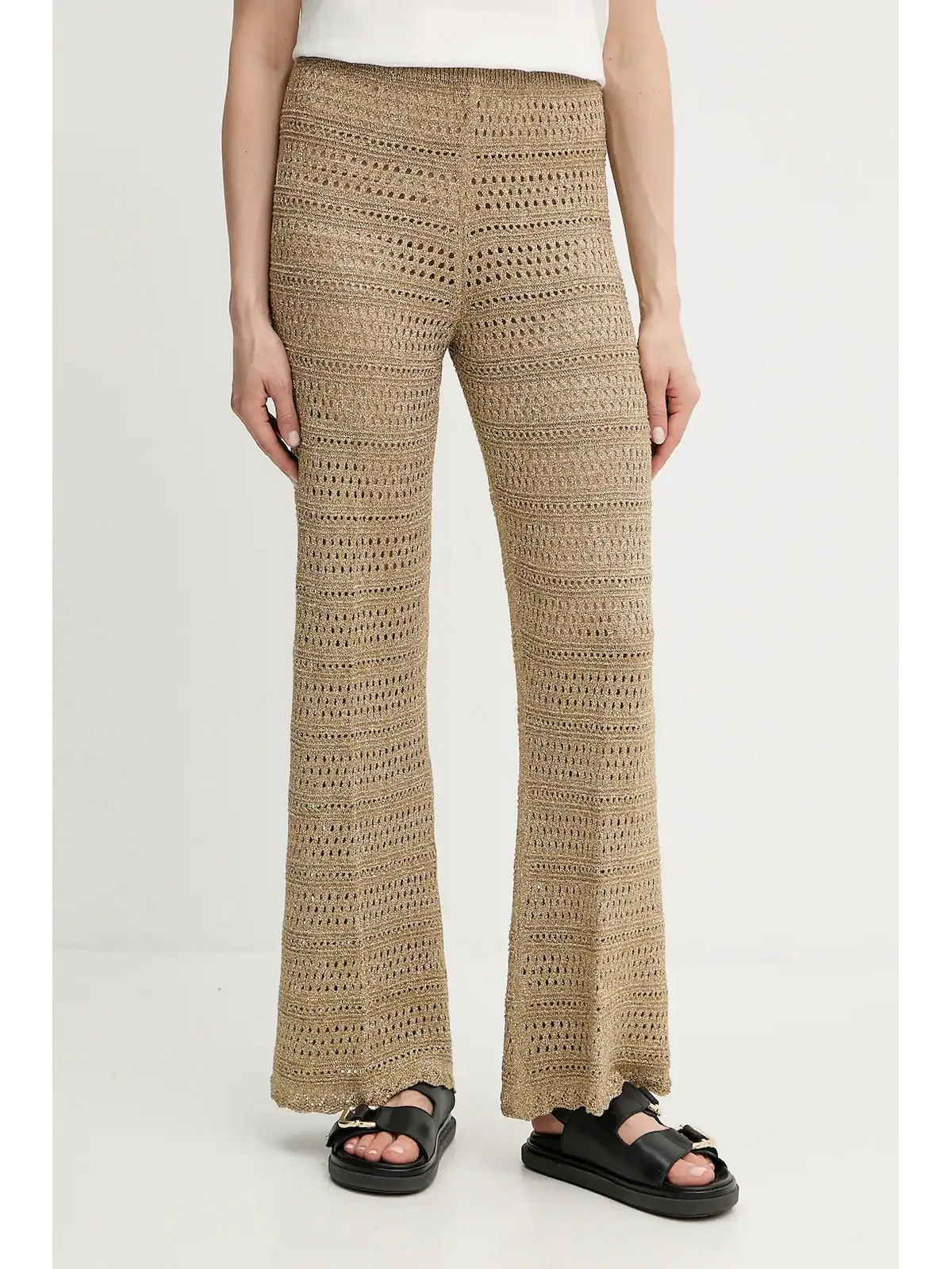TWINSET Pantalone Donna  251TT3196 12454 GOLDEN GREEN LUREX - Image 2