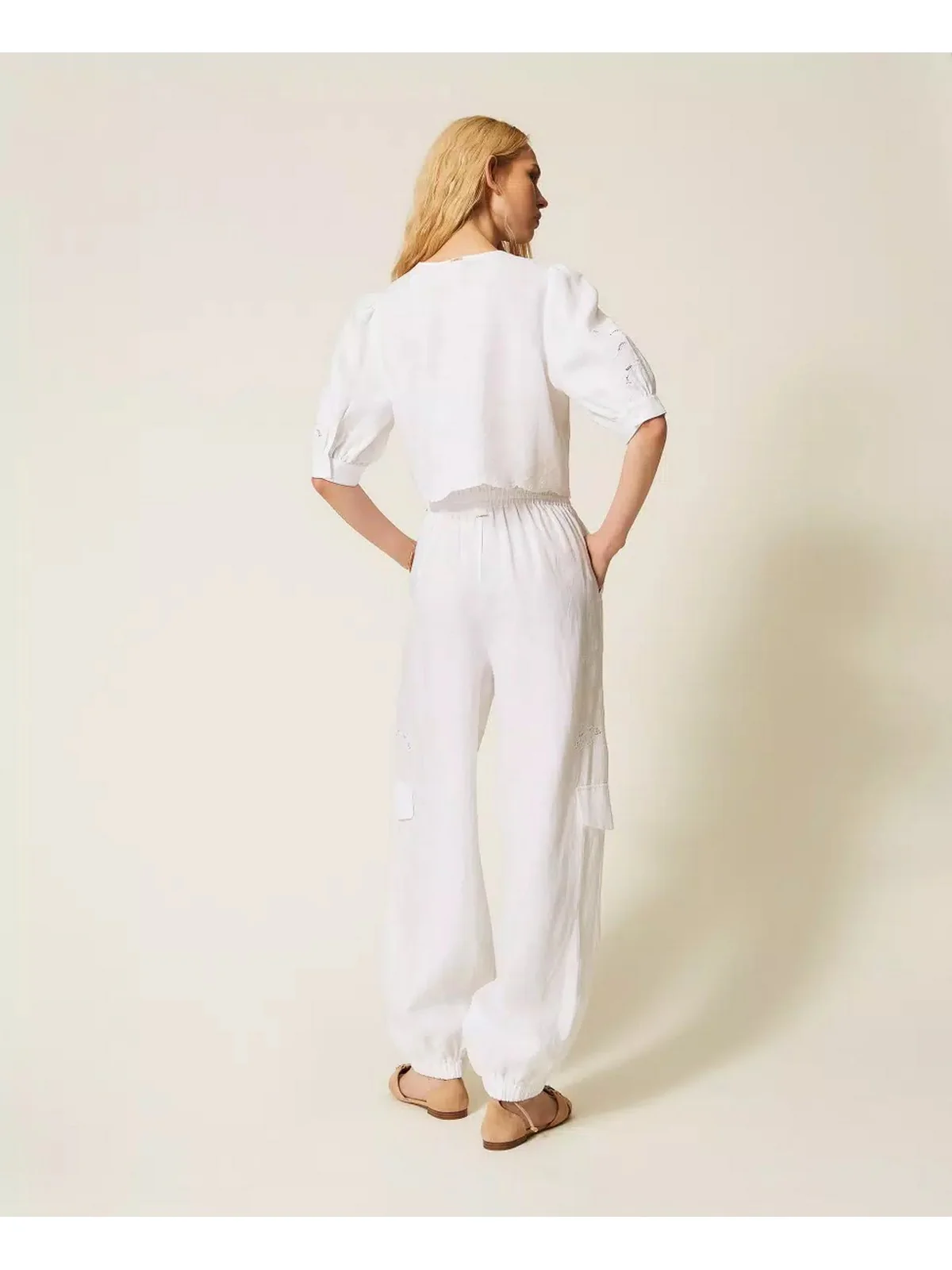 TWINSET Pantalone Donna  261TT2121 00001 BIANCO OTTICO - Image 2