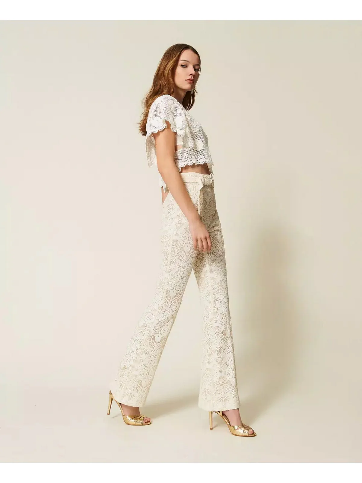TWINSET Pantalone Donna  261TT2314 00059 MADREPERLA - Image 4
