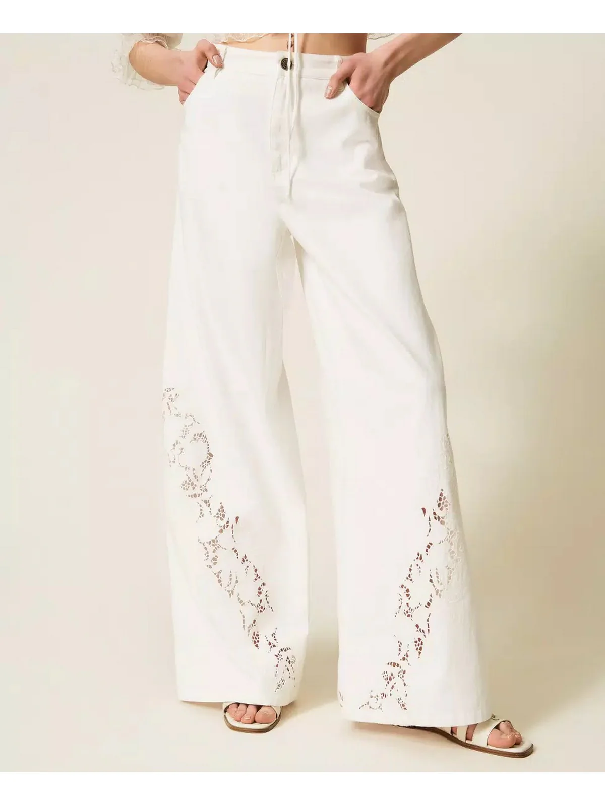 TWINSET Pantalone Donna  261TT2461 00282 NEVE - Image 2