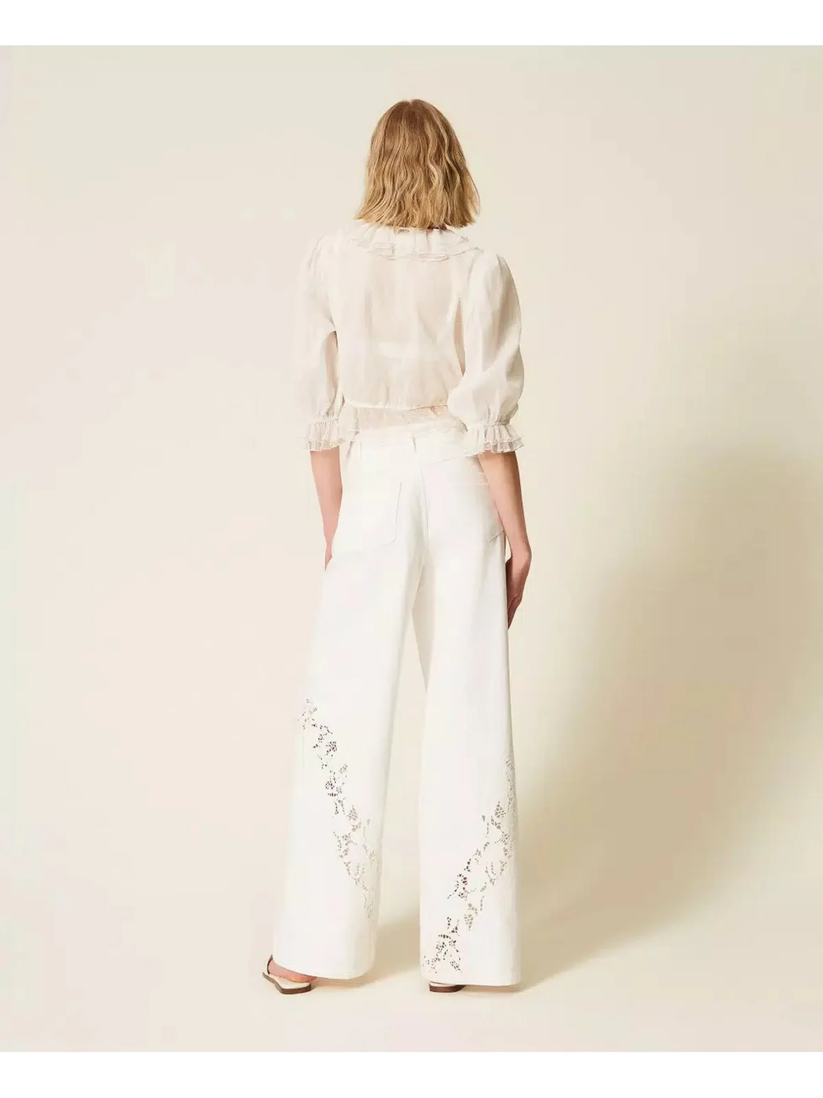 TWINSET Pantalone Donna  261TT2461 00282 NEVE - Image 3