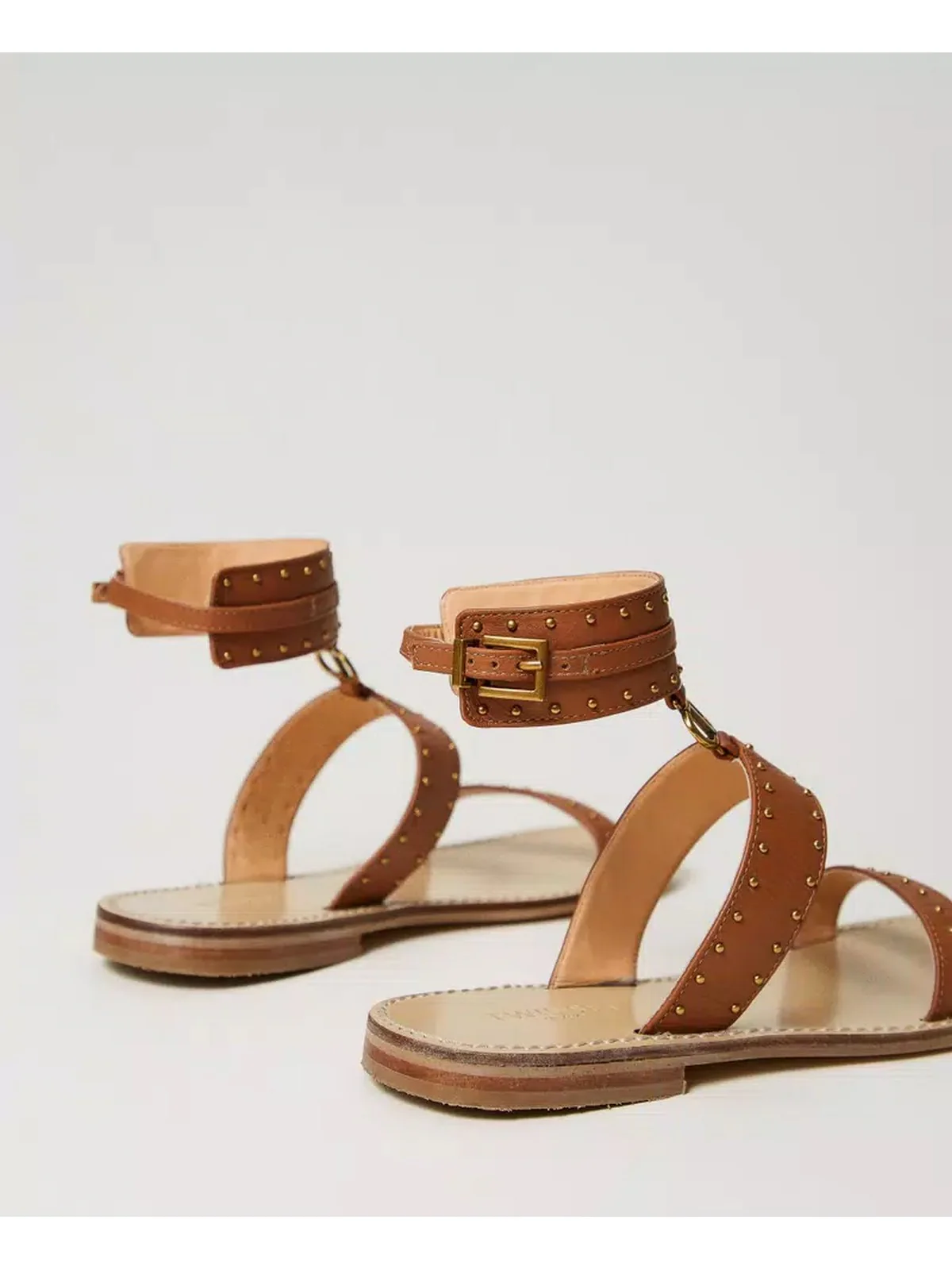 TWINSET Sandalo Donna  241TCT050 00057 Marrone - Image 3