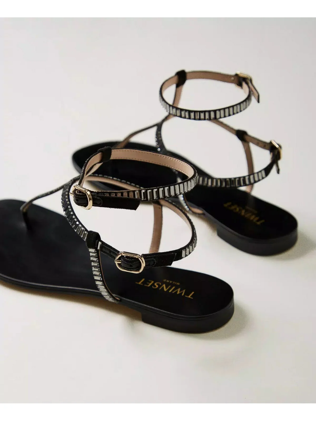TWINSET Sandalo Donna 241TCT110 00006 Nero - Image 3