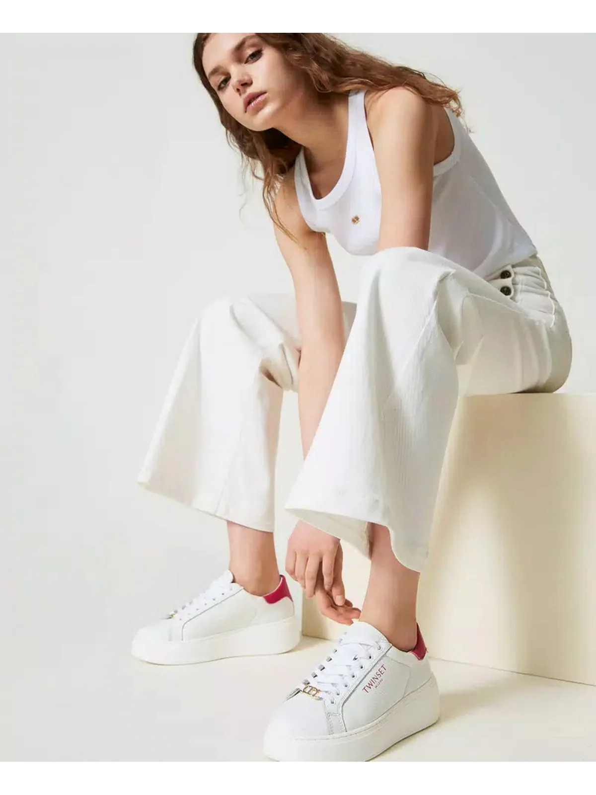 TWINSET Sneaker Donna  241TCP050 11333 Bianco - Image 2