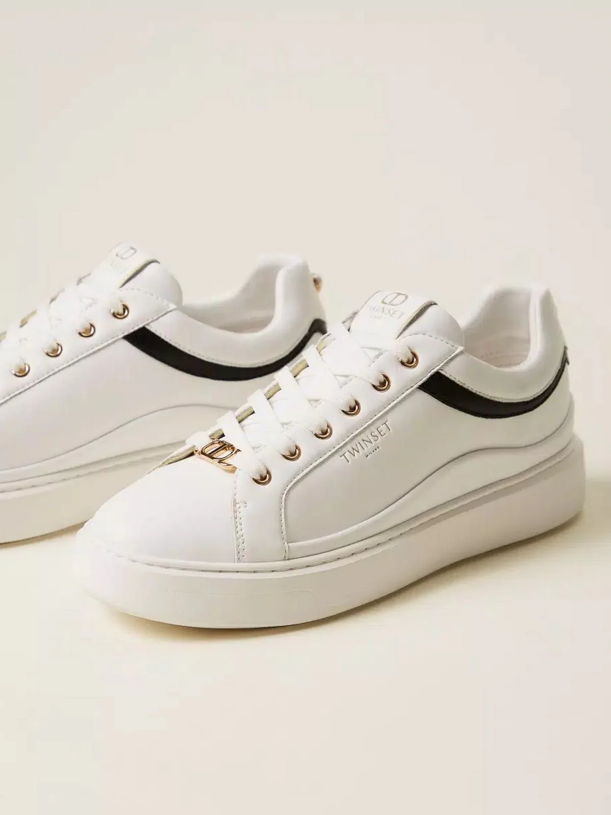 TWINSET Sneaker Donna SNEAKERS 252TCP020 01870 BIC.OTTICO/NERO - Image 4