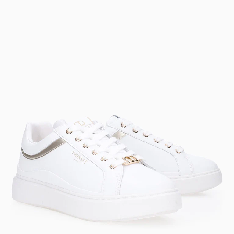 TWINSET Sneaker Donna SNEAKERS 252TCP020 07049 BIC.OTTICO/ORO - Image 4
