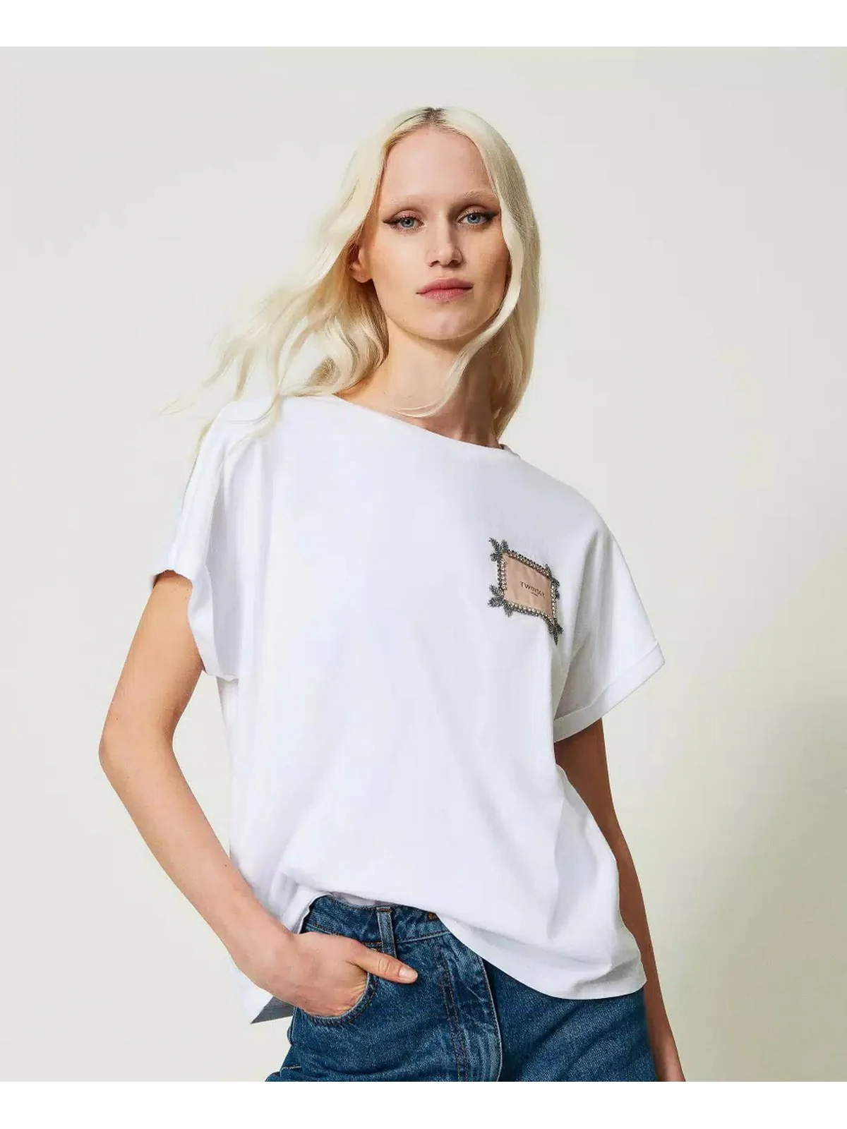TWINSET T-Shirt e Polo Donna  241TP2211 00001 Bianco - Image 3