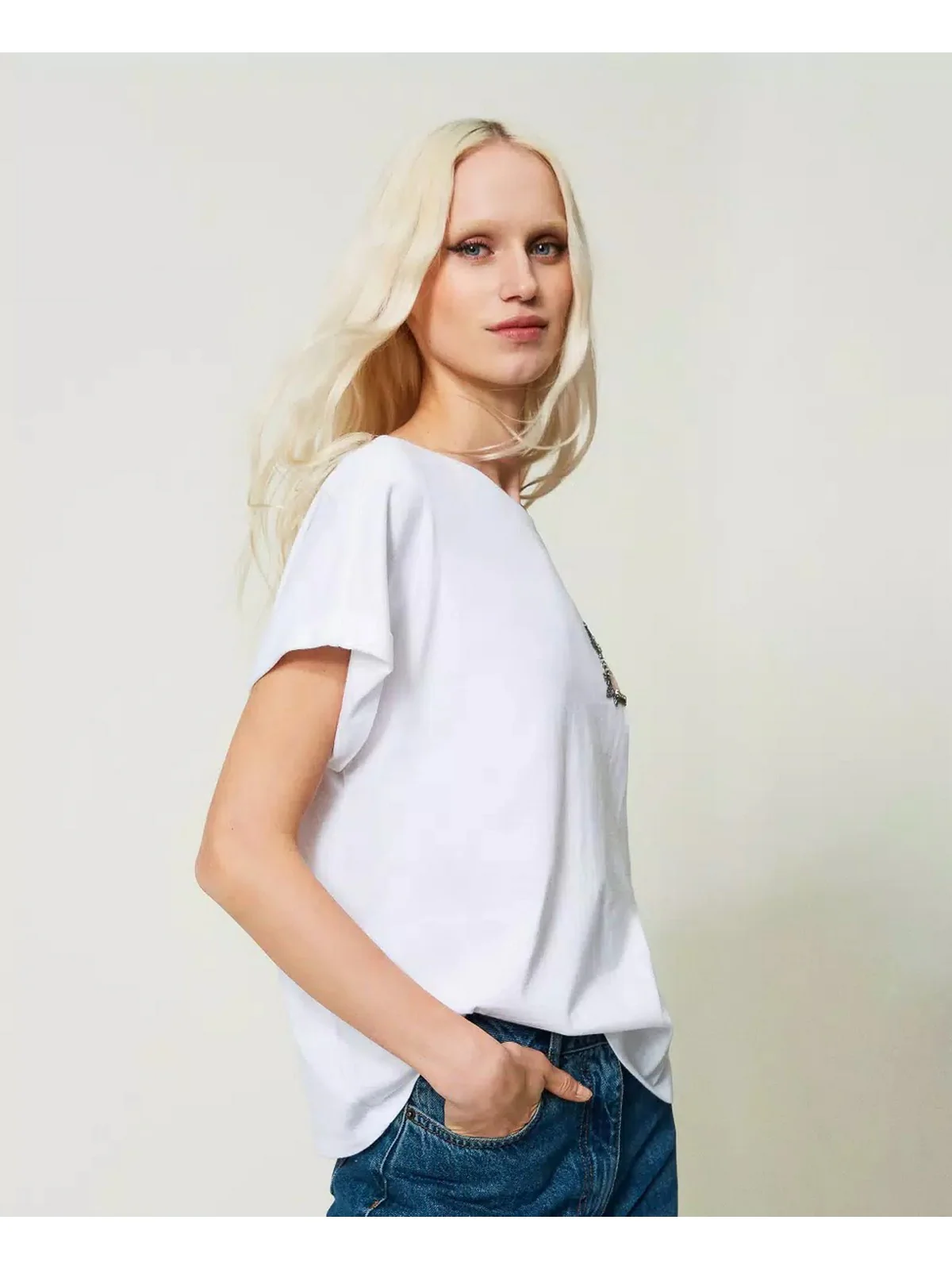 TWINSET T-Shirt e Polo Donna  241TP2211 00001 Bianco - Image 4