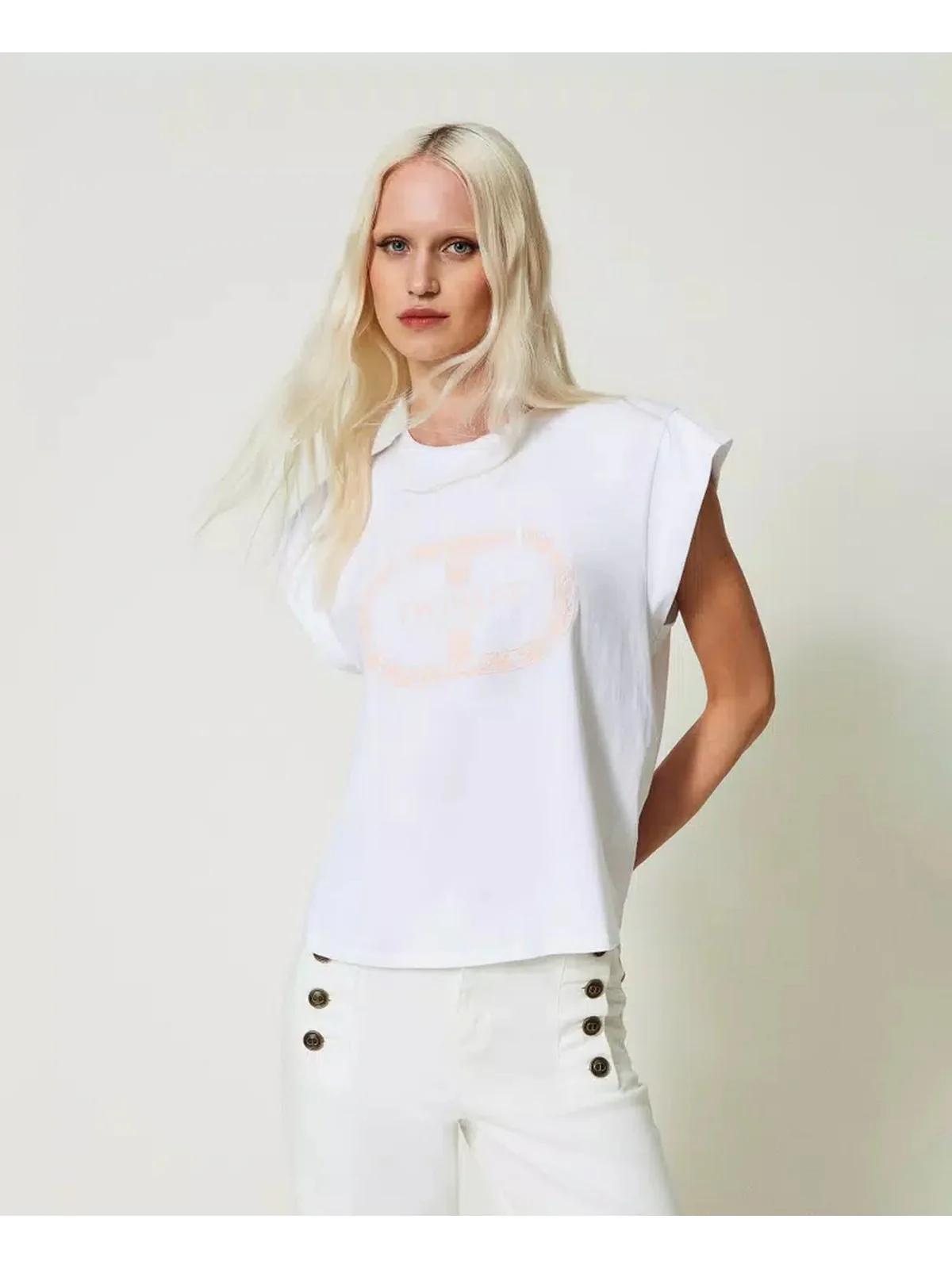 TWINSET T-Shirt e Polo Donna  241TP2213 11467 Bianco - Image 2