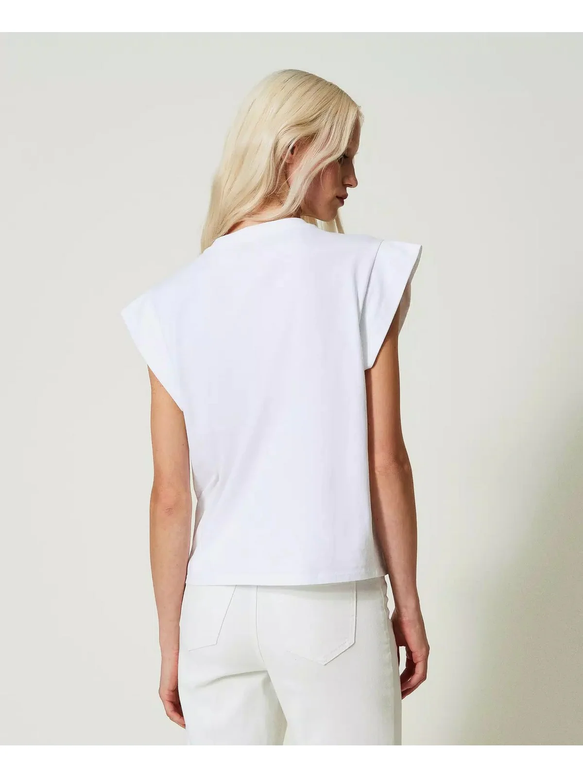 TWINSET T-Shirt e Polo Donna  241TP2213 11467 Bianco - Image 4