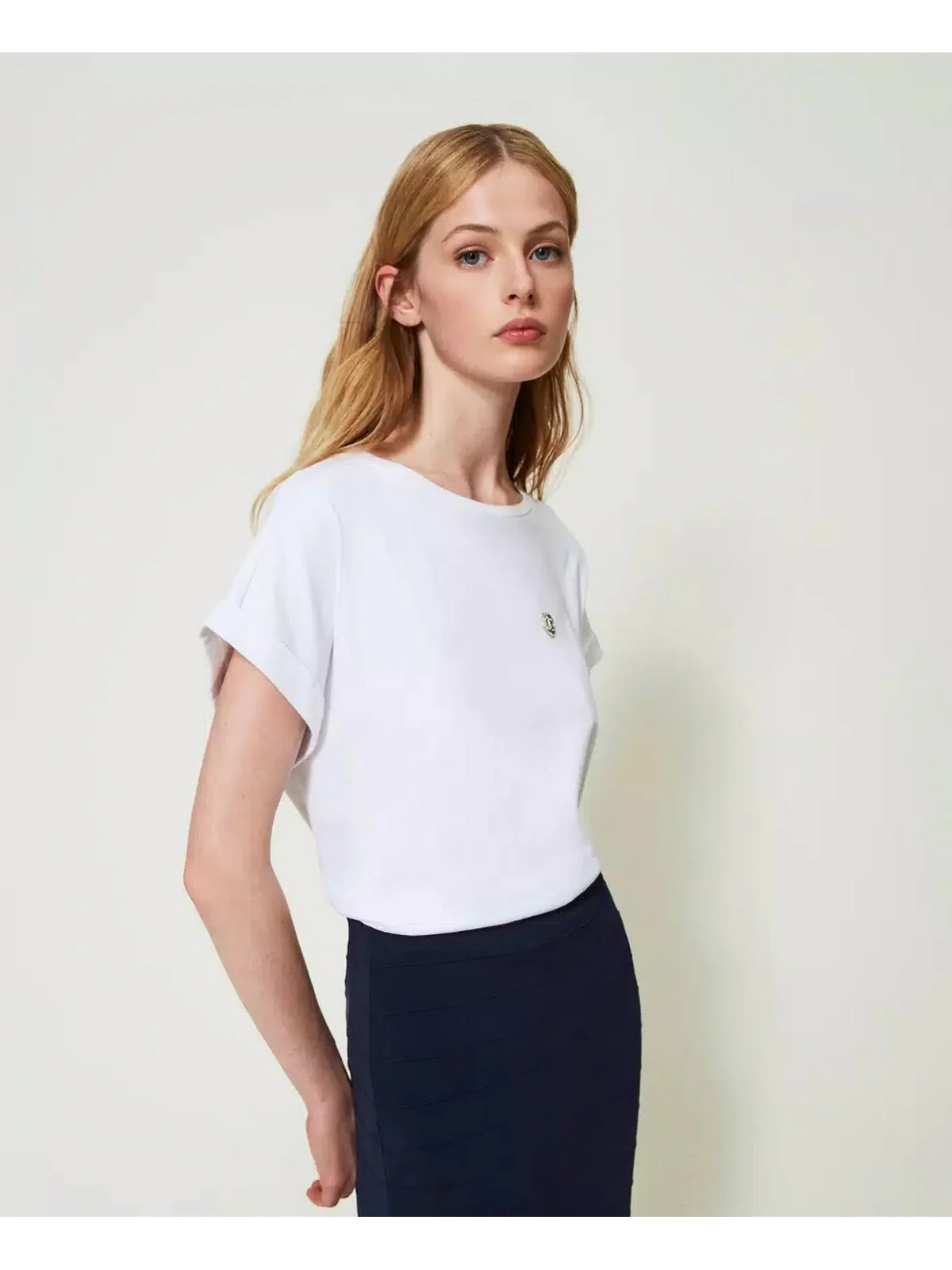 TWINSET T-Shirt e Polo Donna  241TP2215 00001 Bianco - Image 3