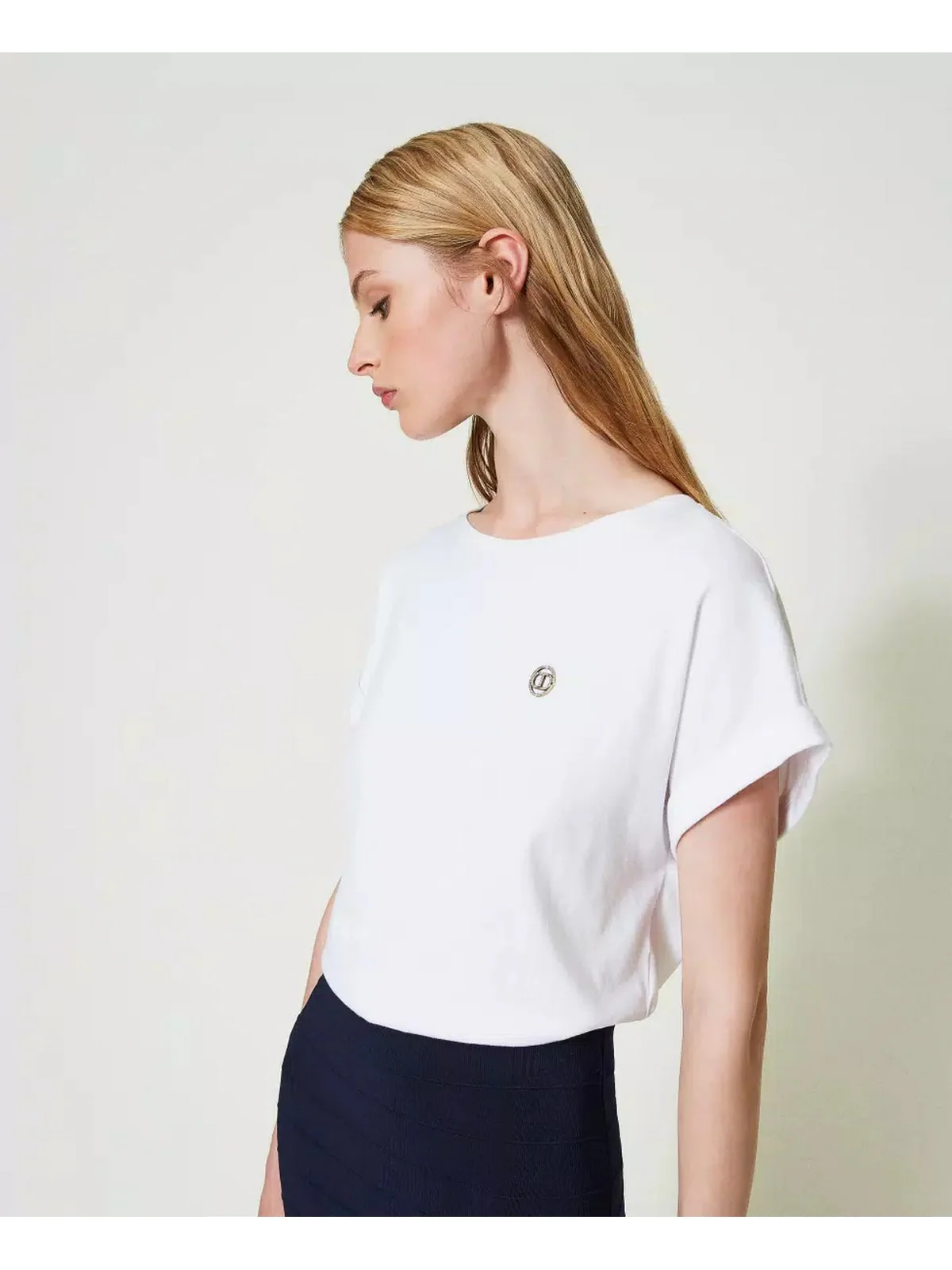 TWINSET T-Shirt e Polo Donna  241TP2215 00001 Bianco - Image 4