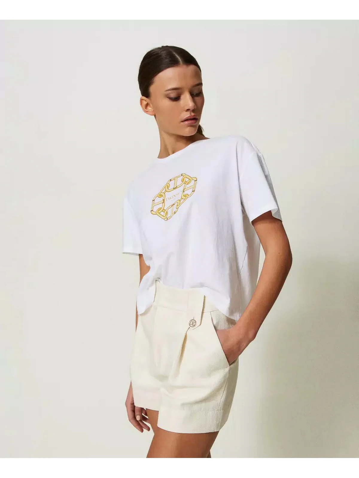 TWINSET T-Shirt e Polo Donna  241TP221A 00001 Bianco - Image 2