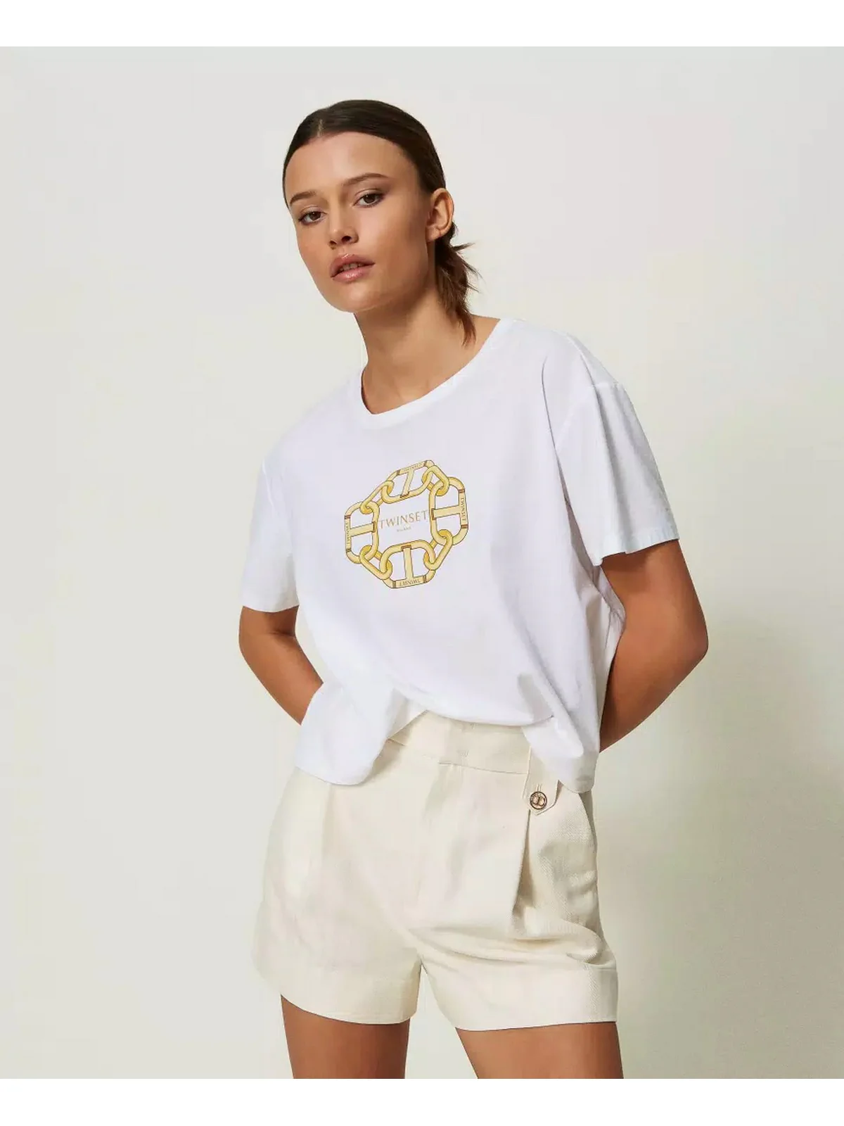 TWINSET T-Shirt e Polo Donna  241TP221A 00001 Bianco - Image 3
