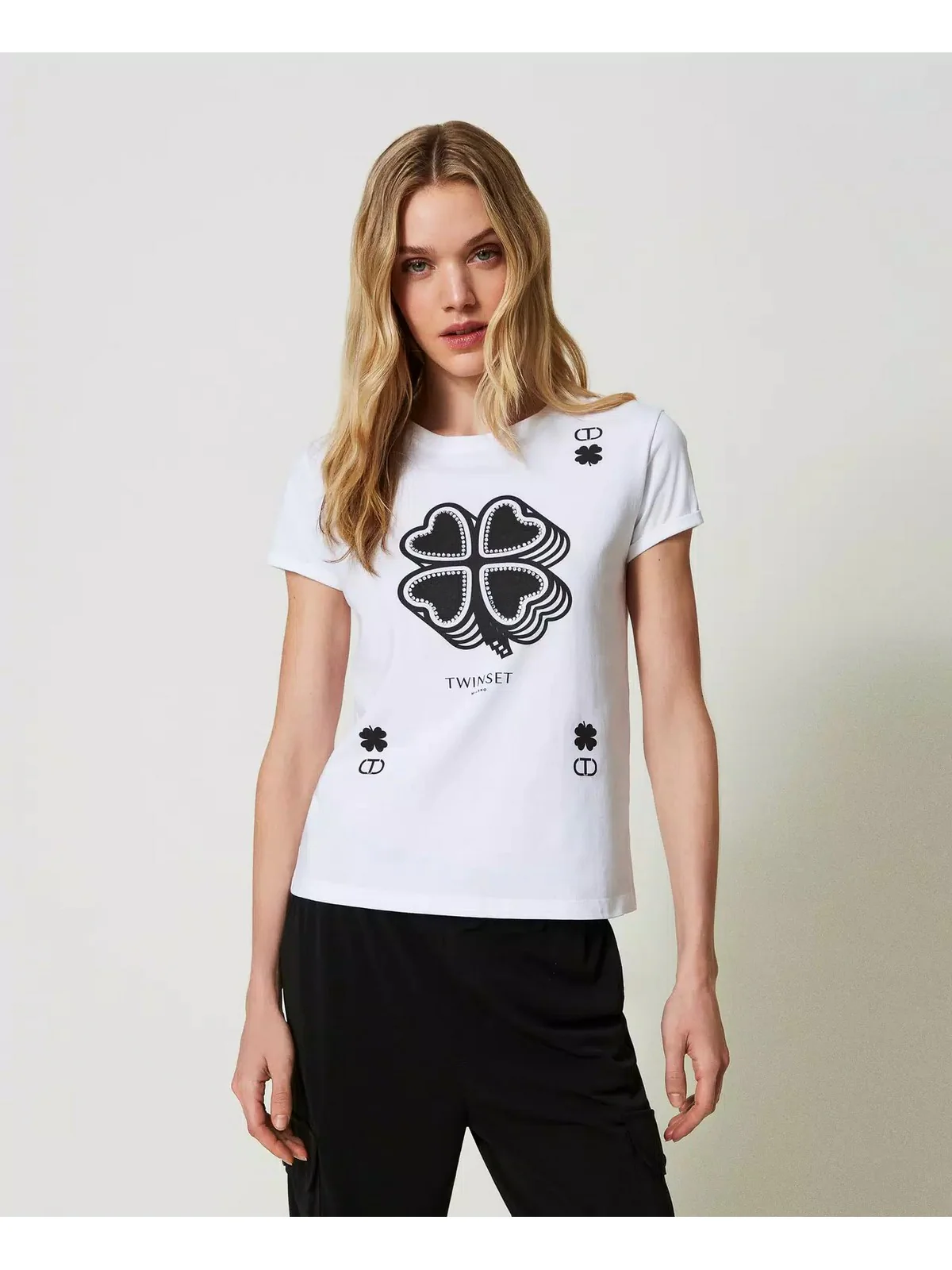 TWINSET T-Shirt e Polo Donna 241TP2702 00001 Bianco - Image 3