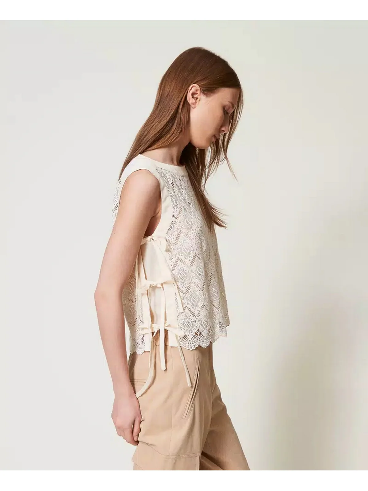 TWINSET Top Donna  251TP2408 12140 Beige - Image 3