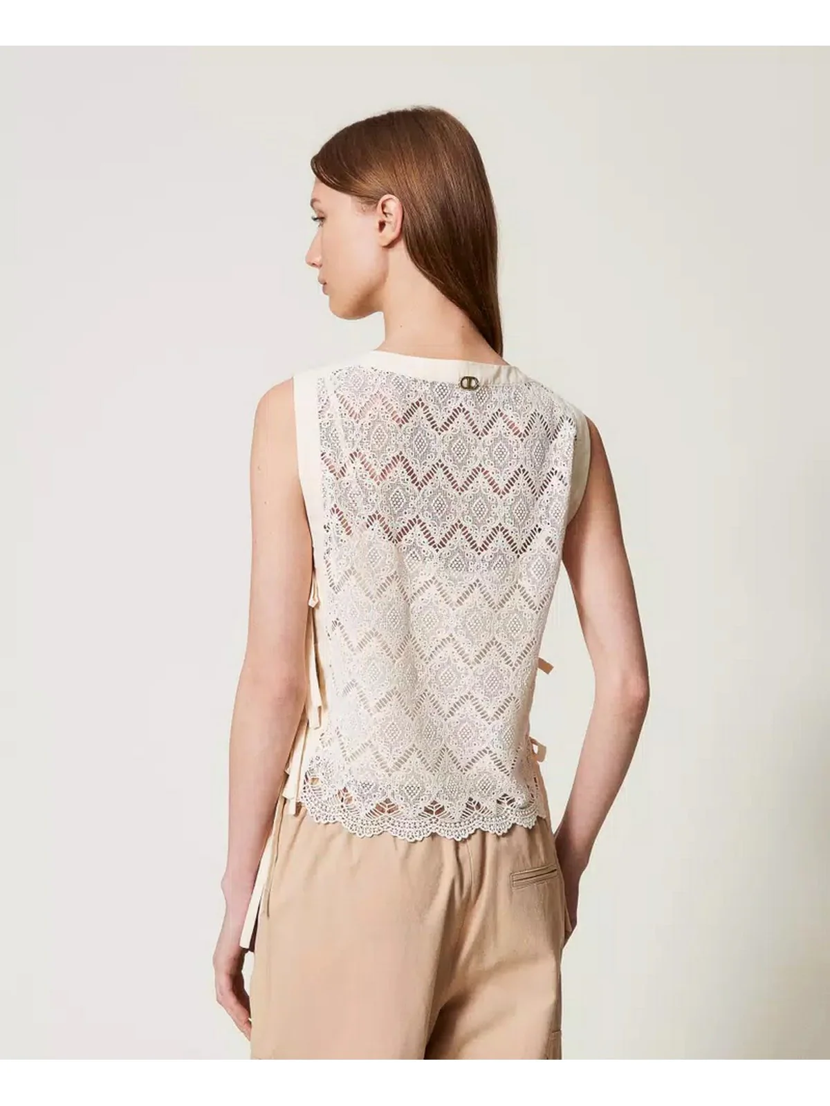 TWINSET Top Donna  251TP2408 12140 Beige - Image 4