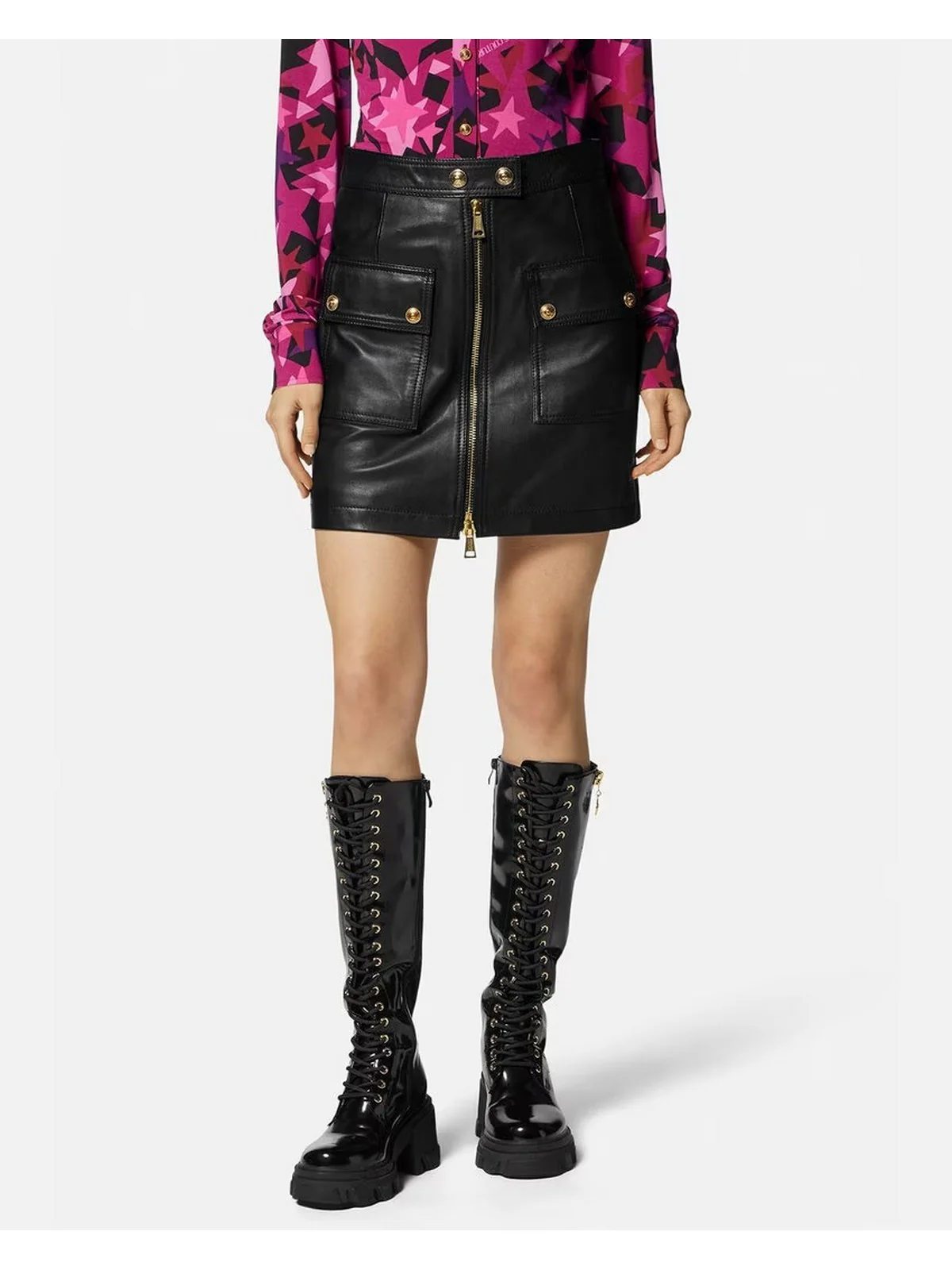 VERSACE JEANS COUTURE Gonna Donna  75HAEP01 CP009 899 Nero - Image 2