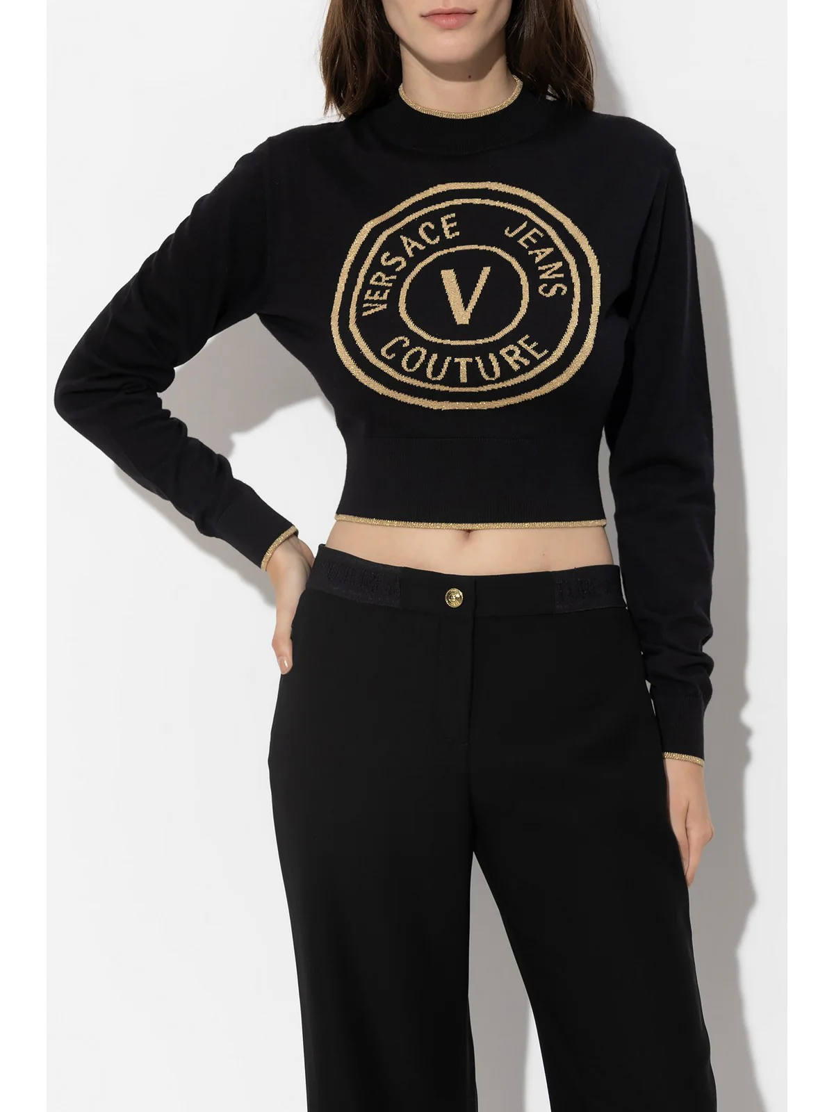 VERSACE JEANS COUTURE Maglione Donna  75HAFM21 CM01A K42 Nero - Image 2